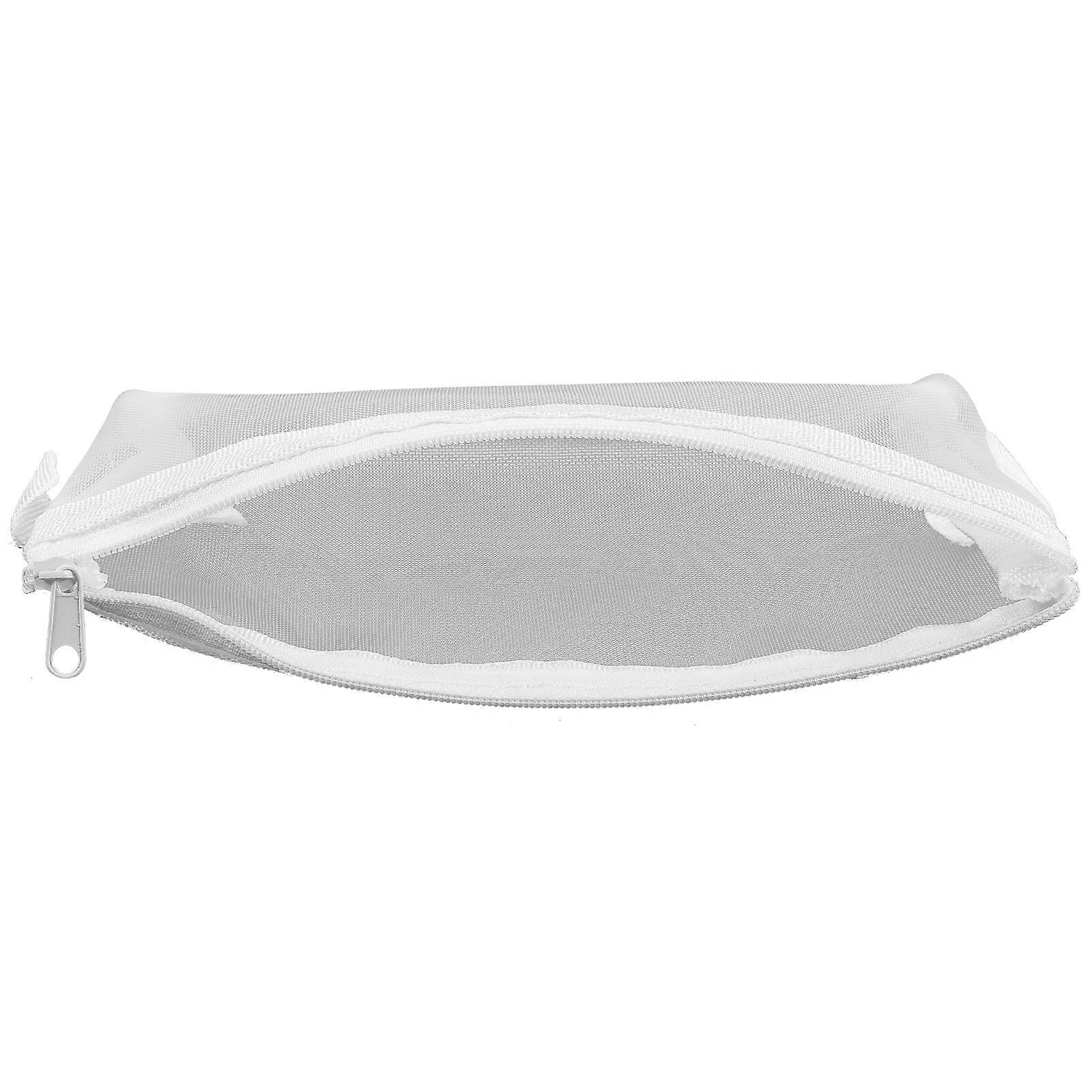 Clear Pencil Pouch Multi-Use Storage Organizer 5Pcs White Nylon