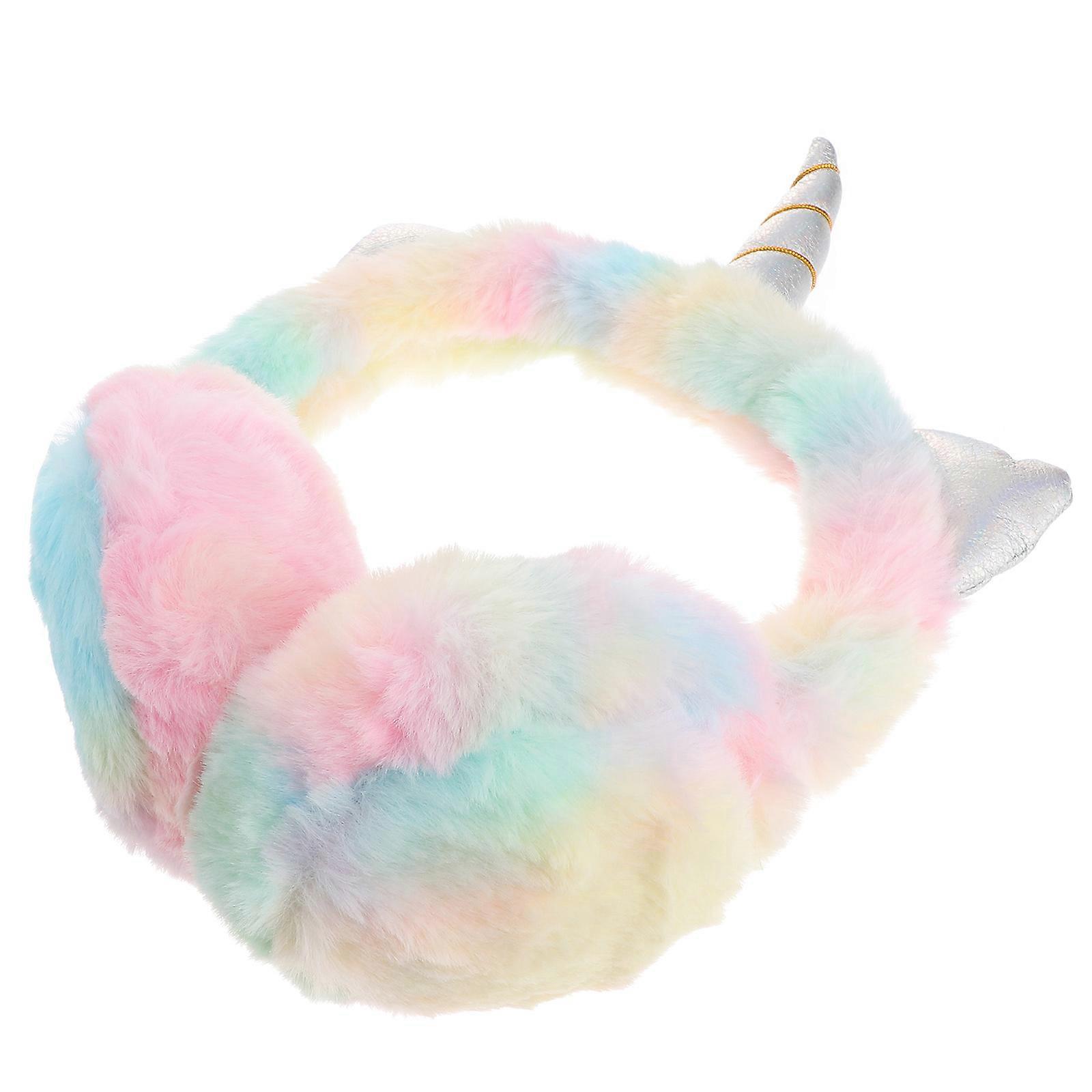 Unicorn Ear Warmer Kids Warm Earmuff for Ear Warming Yellow Plush Model