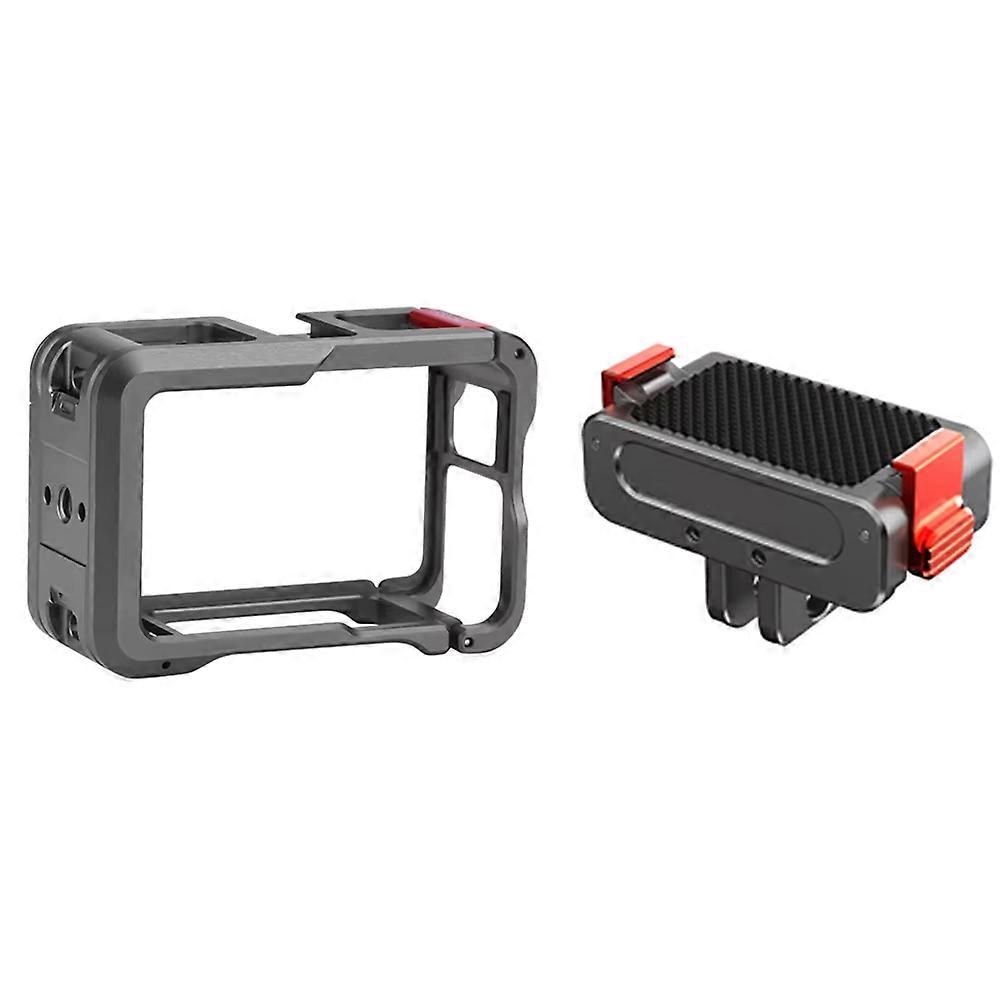 Cage for DJI OSMO Action 5 Pro/Action 4 Protective Frame Case with Cold Shoe Mount Full Camera Protection