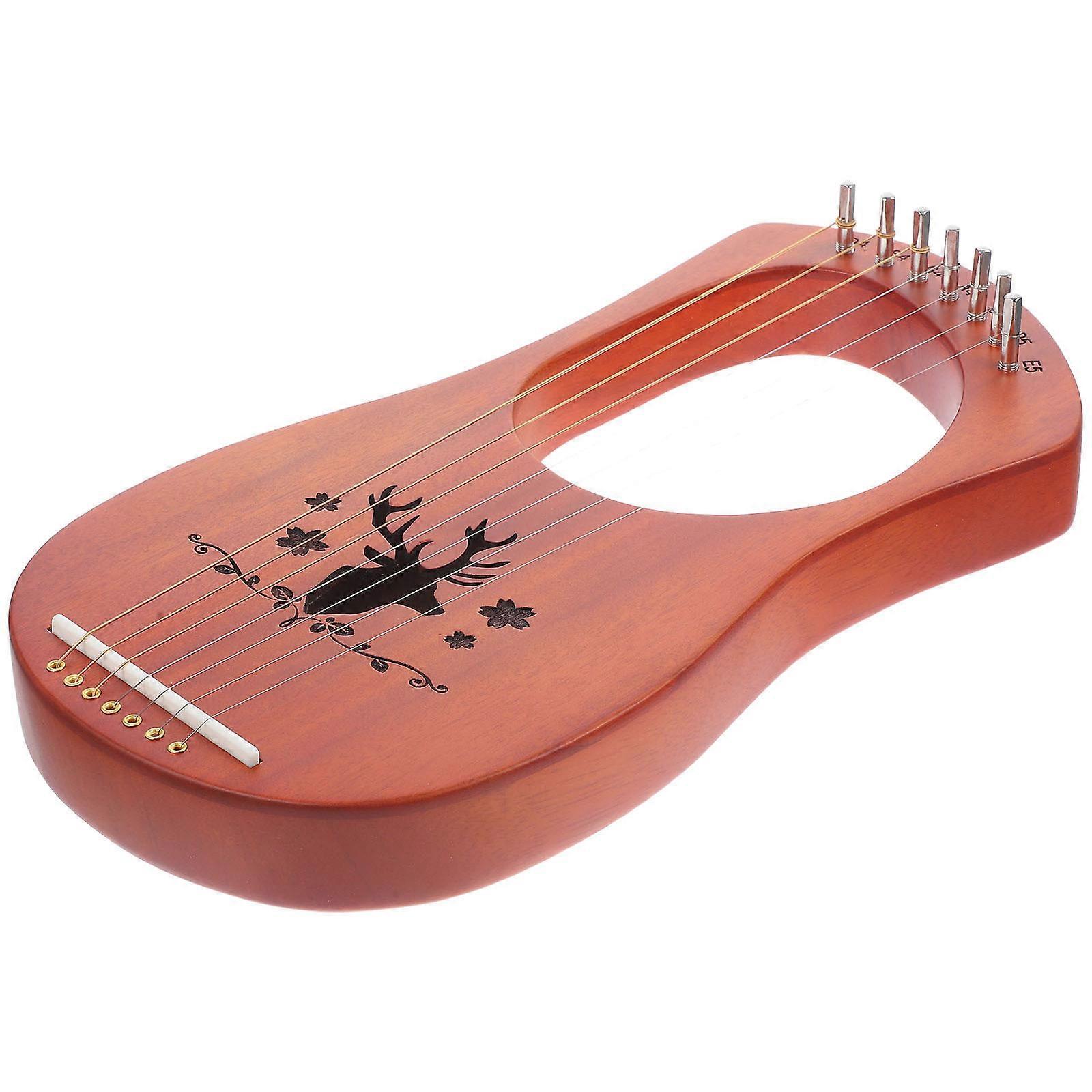 Professional Lyre Harp 3Sets Instrument for Playing Portable Wooden 7-Strings