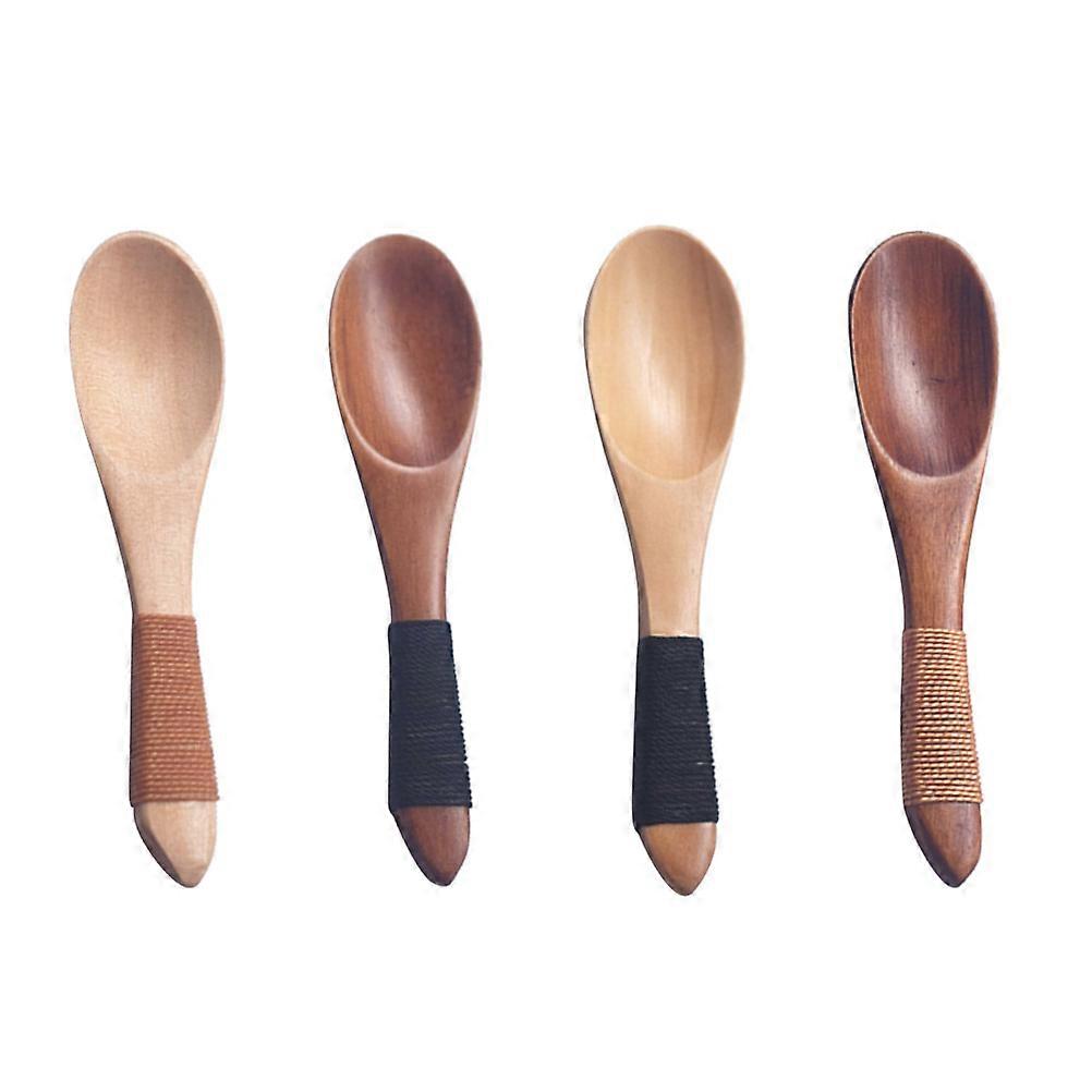 Convenient Measuring Spoon 4Pcs Wooden Tableware For Picnics Buffets In Assorted Color Easy To Clean