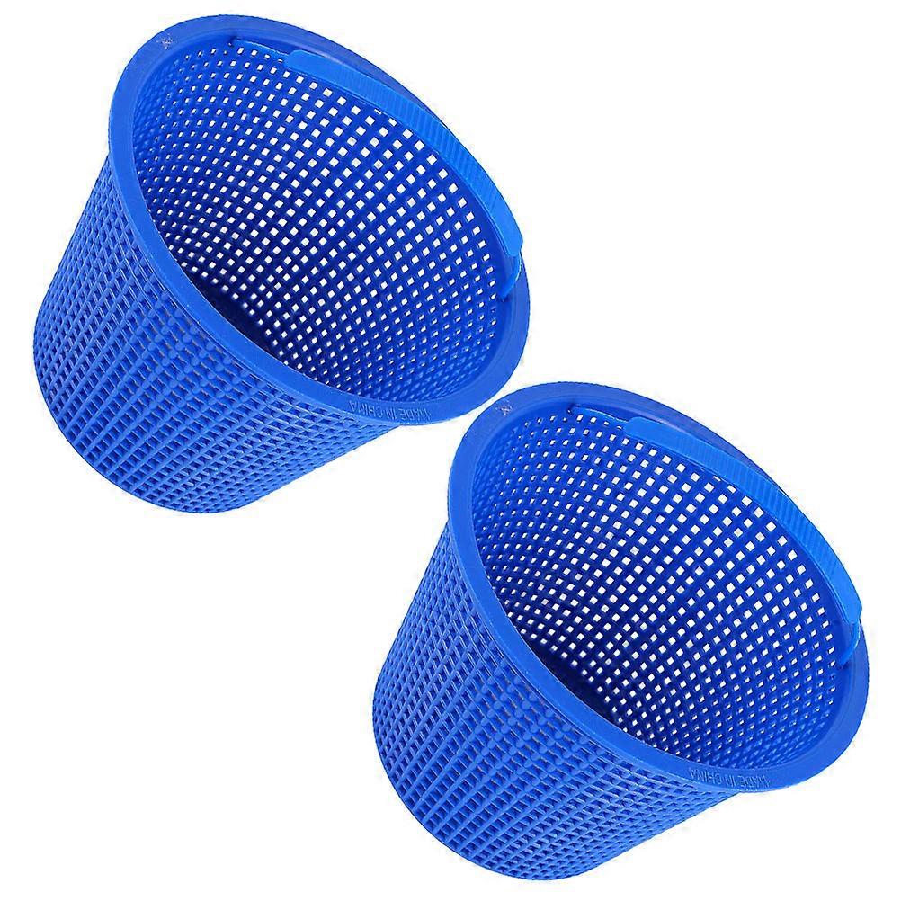 Outdoor Filter 2Pcs Swimming Pool Leaf Filting Basket Round Size 17.70X17.00X13.00CM Practical Design Blue Suitable For Pool Cleaning Tasks