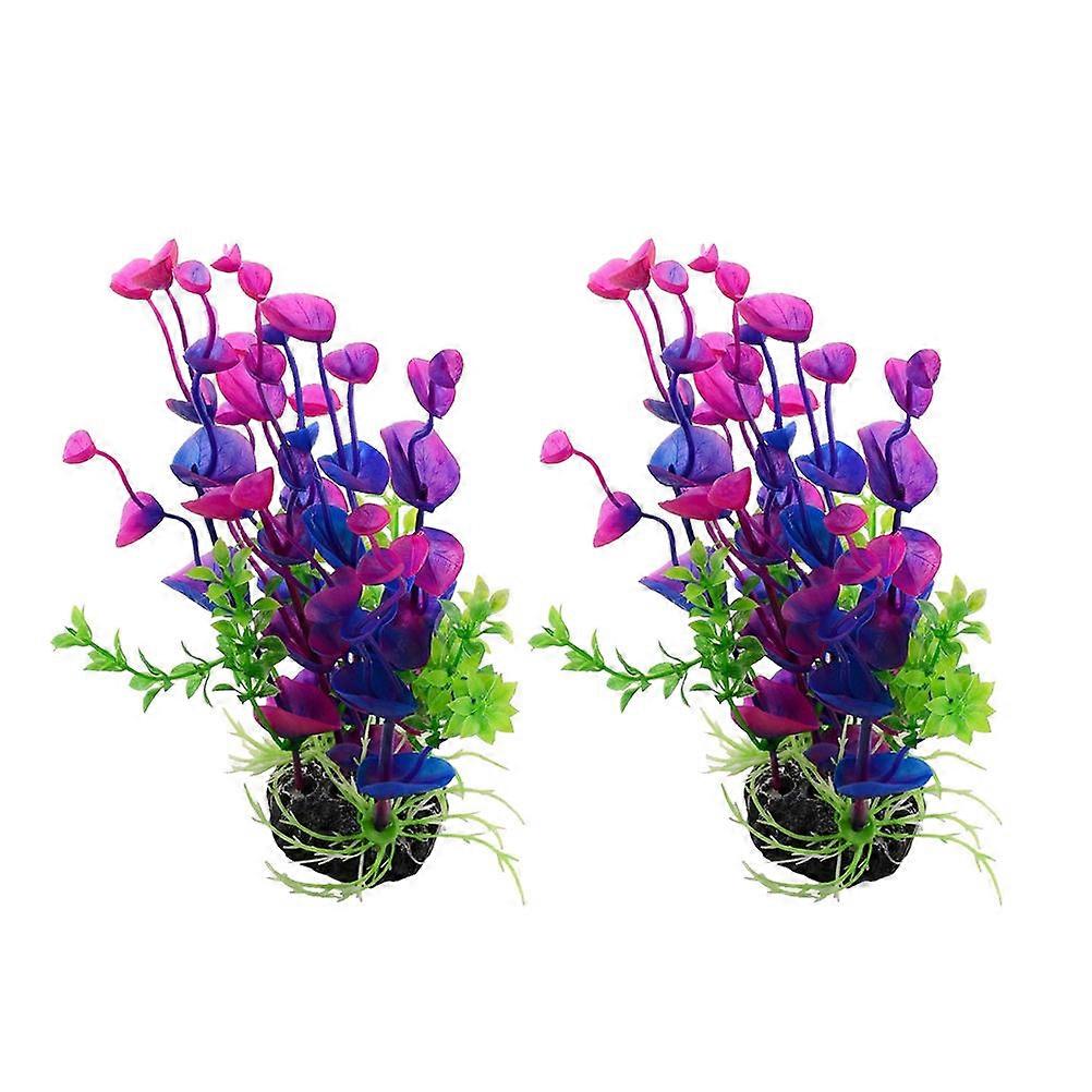 Plastic Reptile Terrarium Decor Simulated Water Grass for Habitat Use 4Pcs