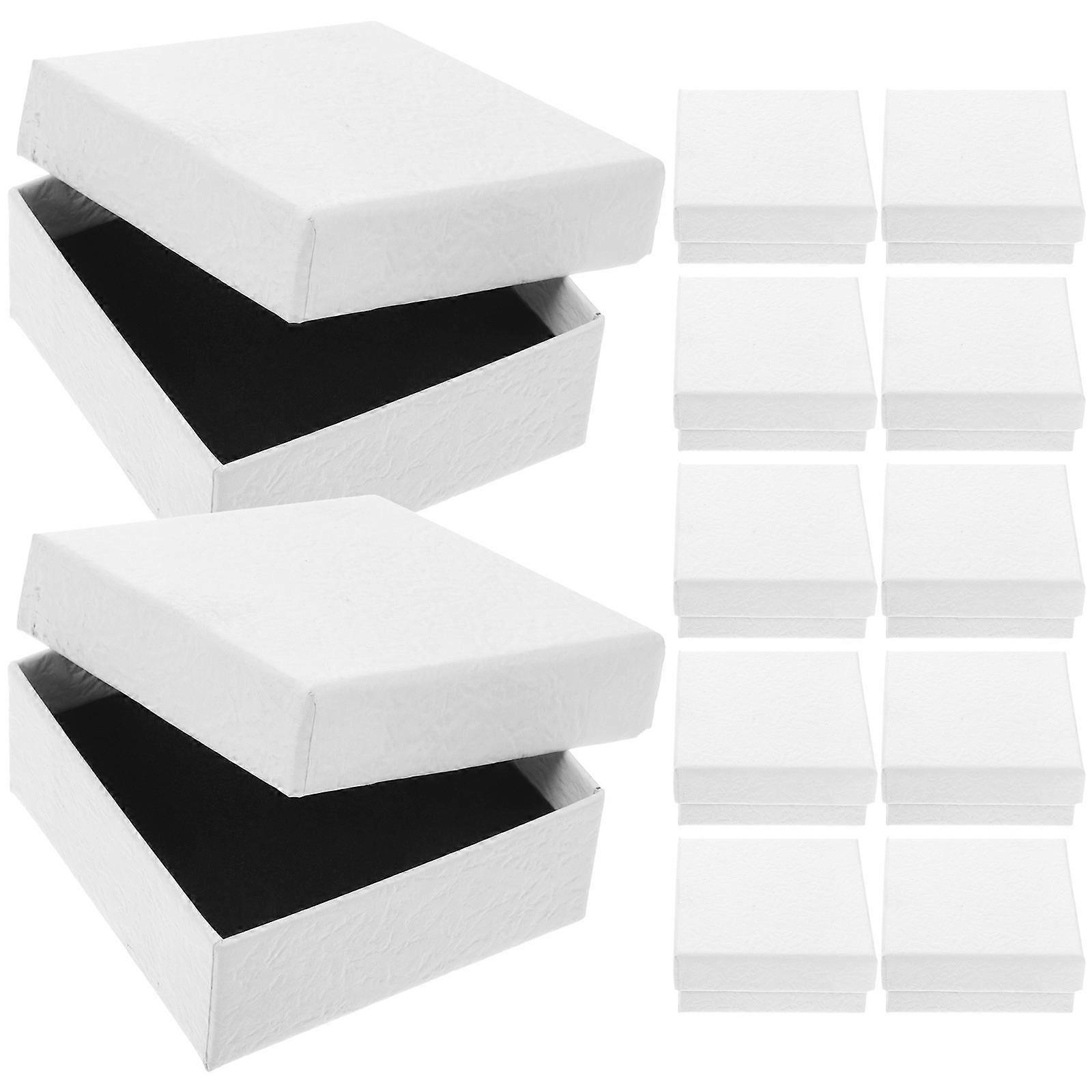 Empty Little Boxes Jewelry Display Box Set Classic Style For Jewelry 12pcs White 7x7x3cm