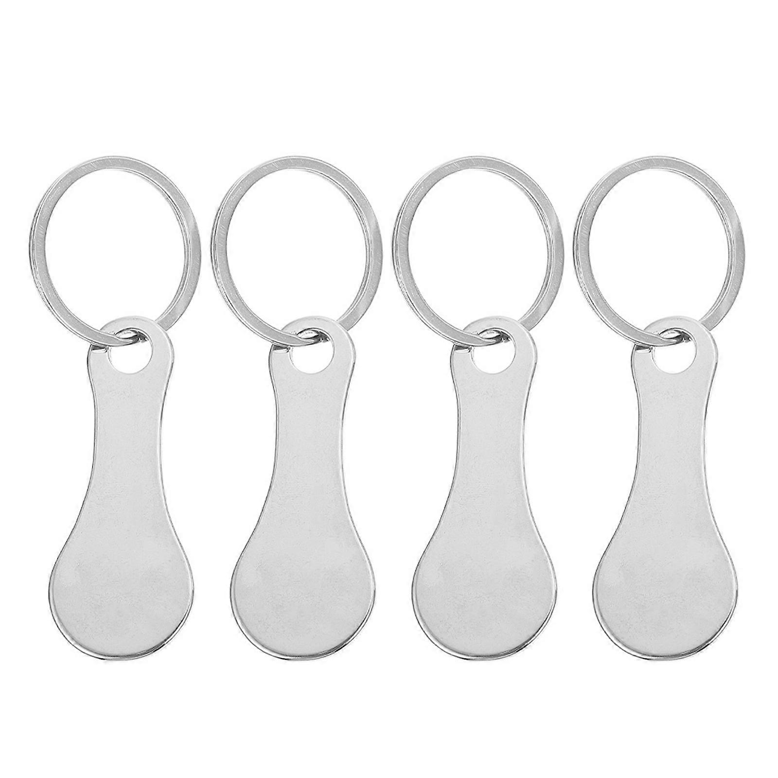 Stainless Steel Key Rings Shopping Trolley Tokens Portable Removers for Bags and 28 Pcs Featuring Unusual Shape for Easy Use