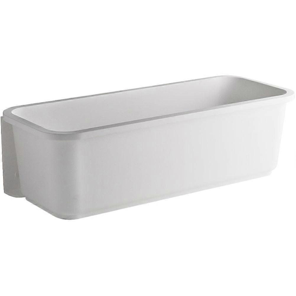 Storage Holder Wall Mount Organizer For Bathroom Kitchen Office Light Grey PP Material 1Pcs