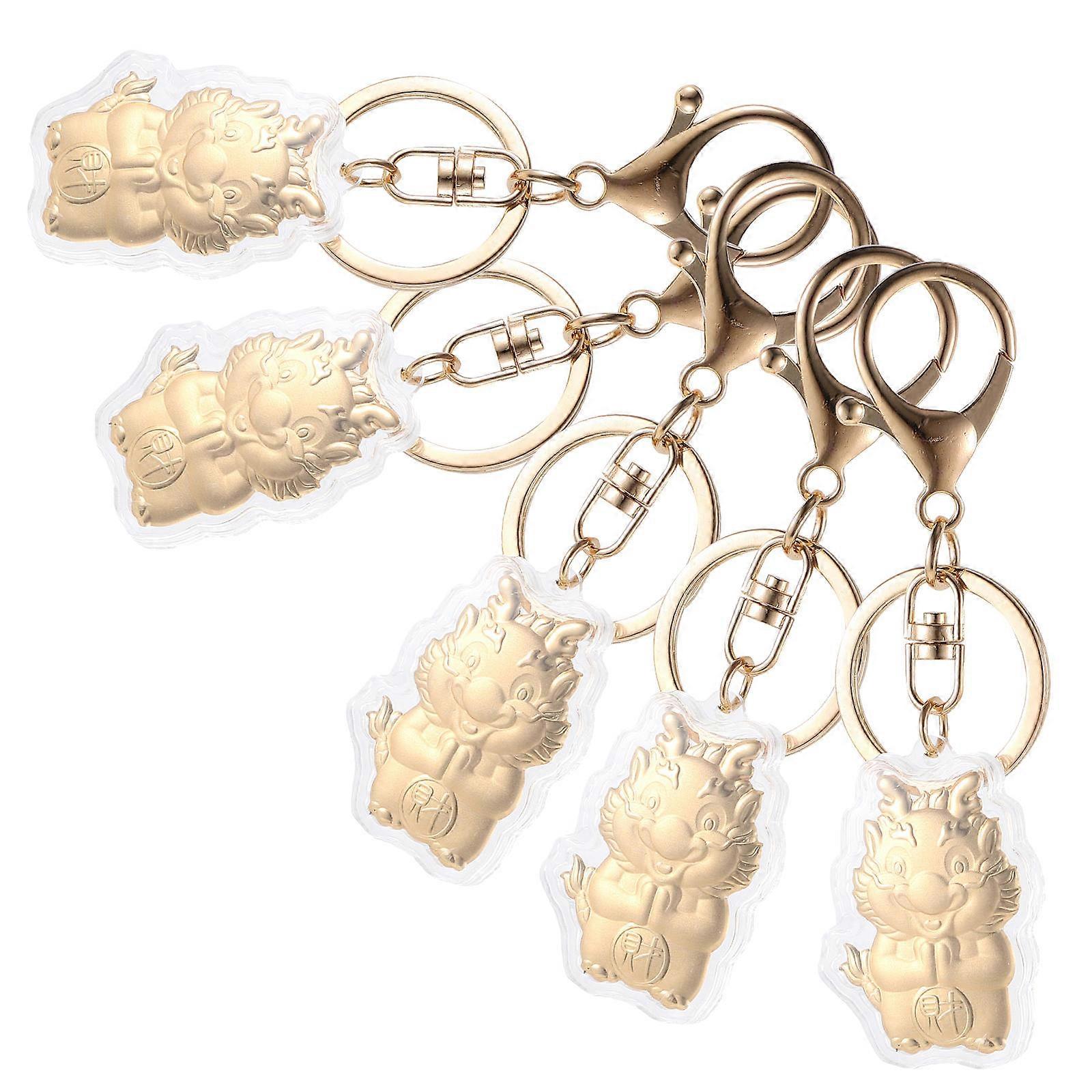 Metal Dragon Keychain Acrylic Decorative Key Ring for 20Pcs Use