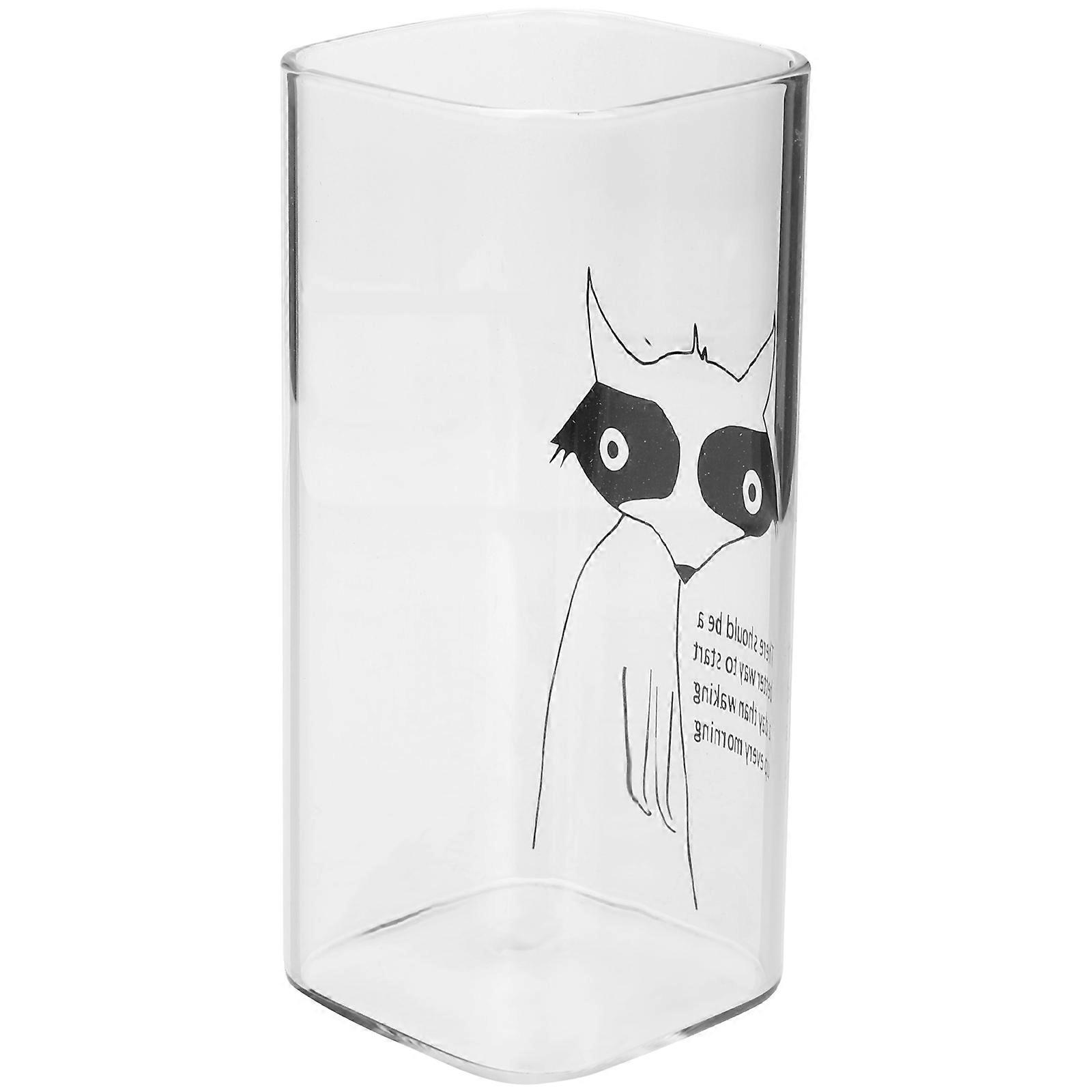 Simple Glass Drinking Mug Transparent Design for Milk 4Pcs