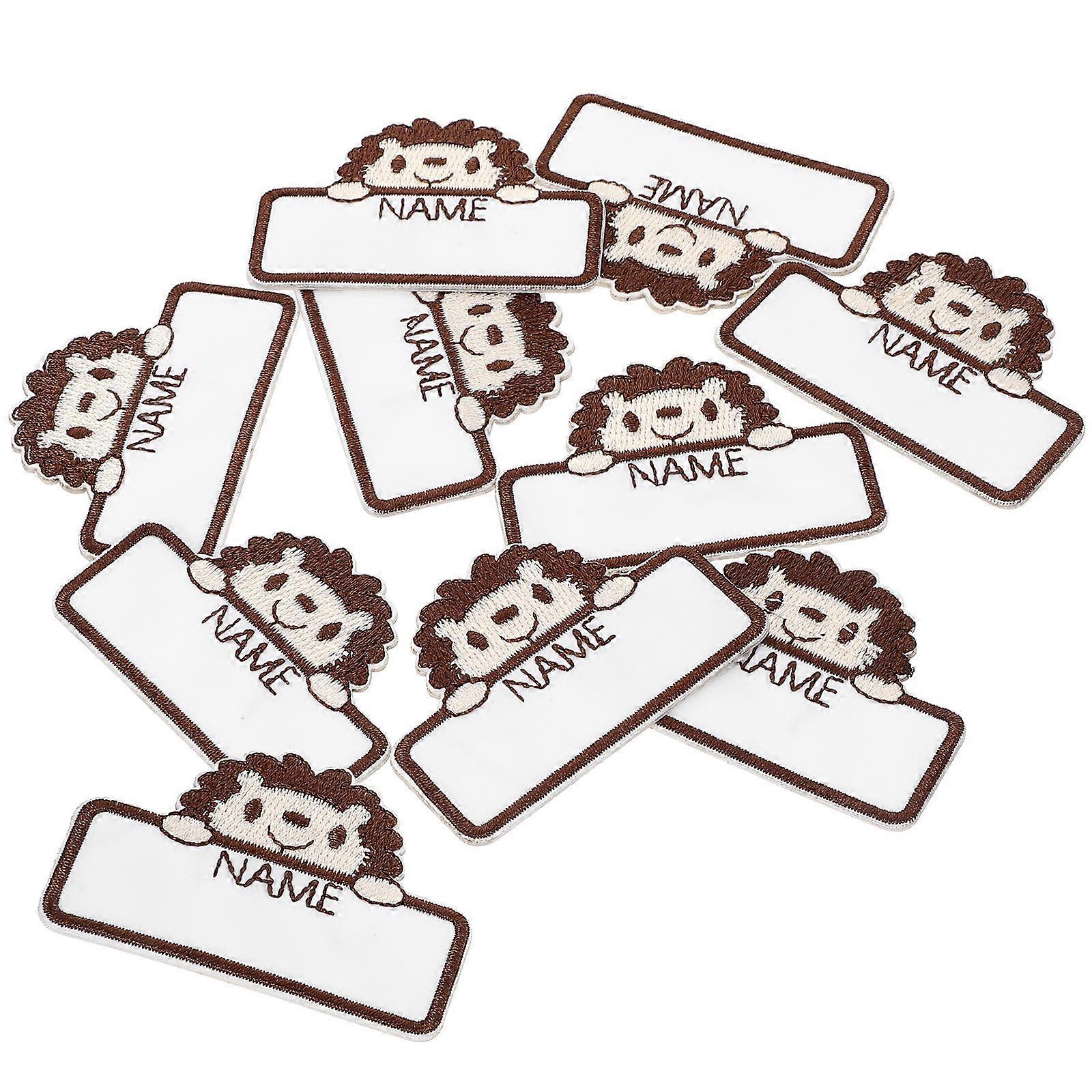 Iron on Name Labels for Clothing DIY Sewing Supplies 40Pcs Brown Polyester