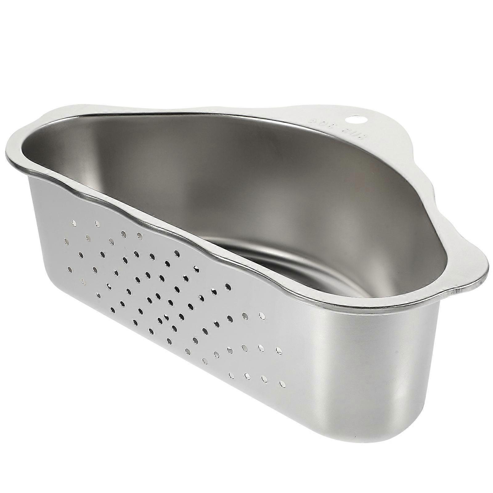 Silver Kitchen Drain Basket for Storage and Filtering 2Sets