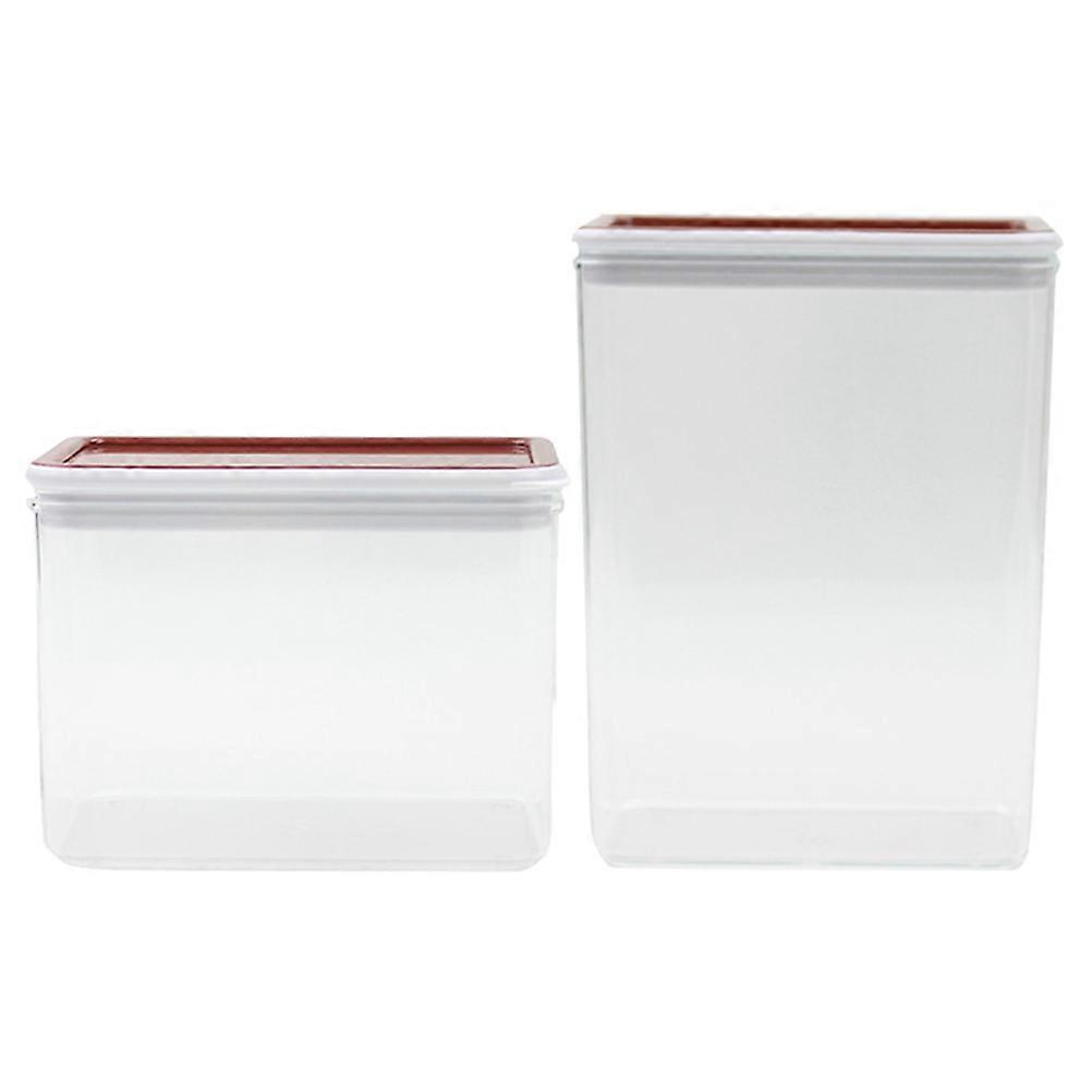 Coffee Bean Storage Box Square Jar With Lid -Keeping Container Transparent for Home Bar Hotel 2Pcs