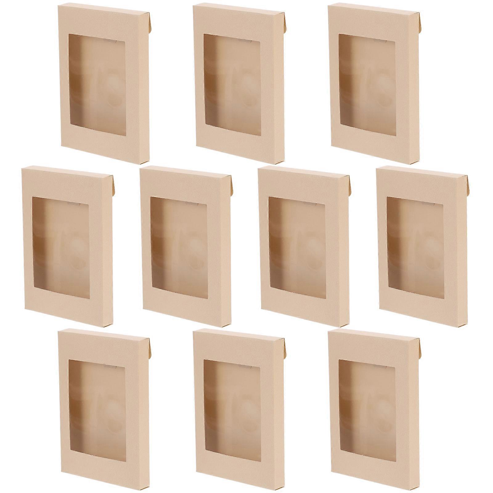 Cake Boxes With Window Kraft Paper Gift Boxes For Guests At Special Occasions 10Pcs