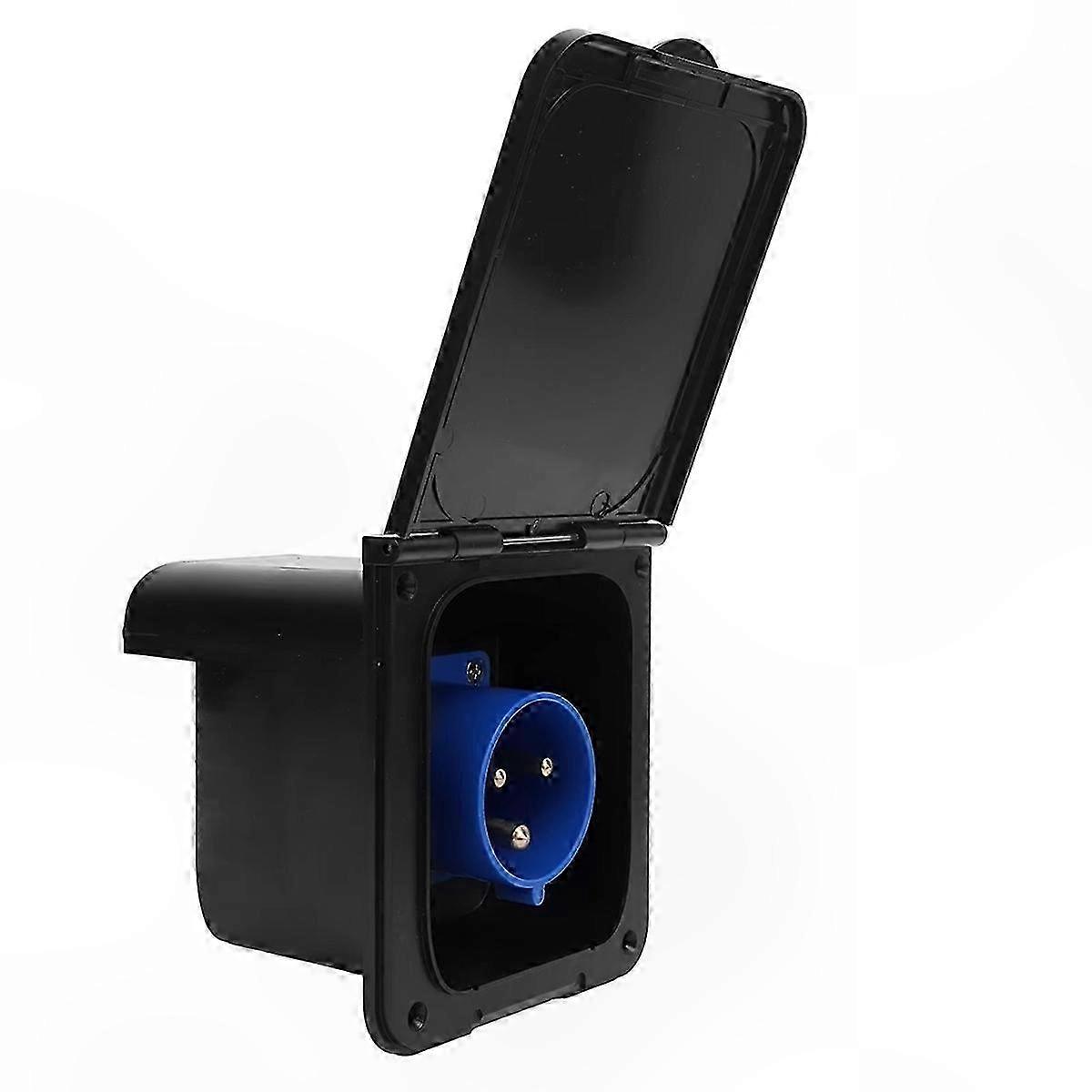 32A RV Power Inlet with 3 Pin Flush Mount Waterproof Design
