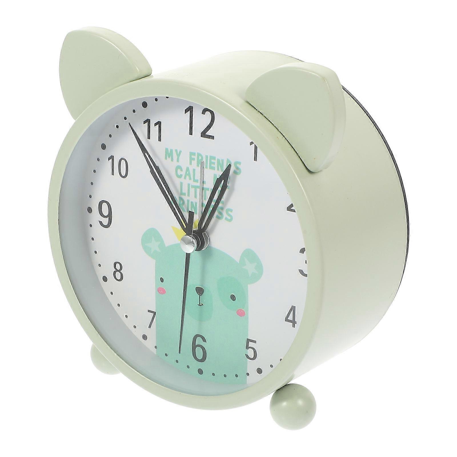 4Pcs Lovely Ear Alarm Clock for Home Use Green Convenient Small Clocks