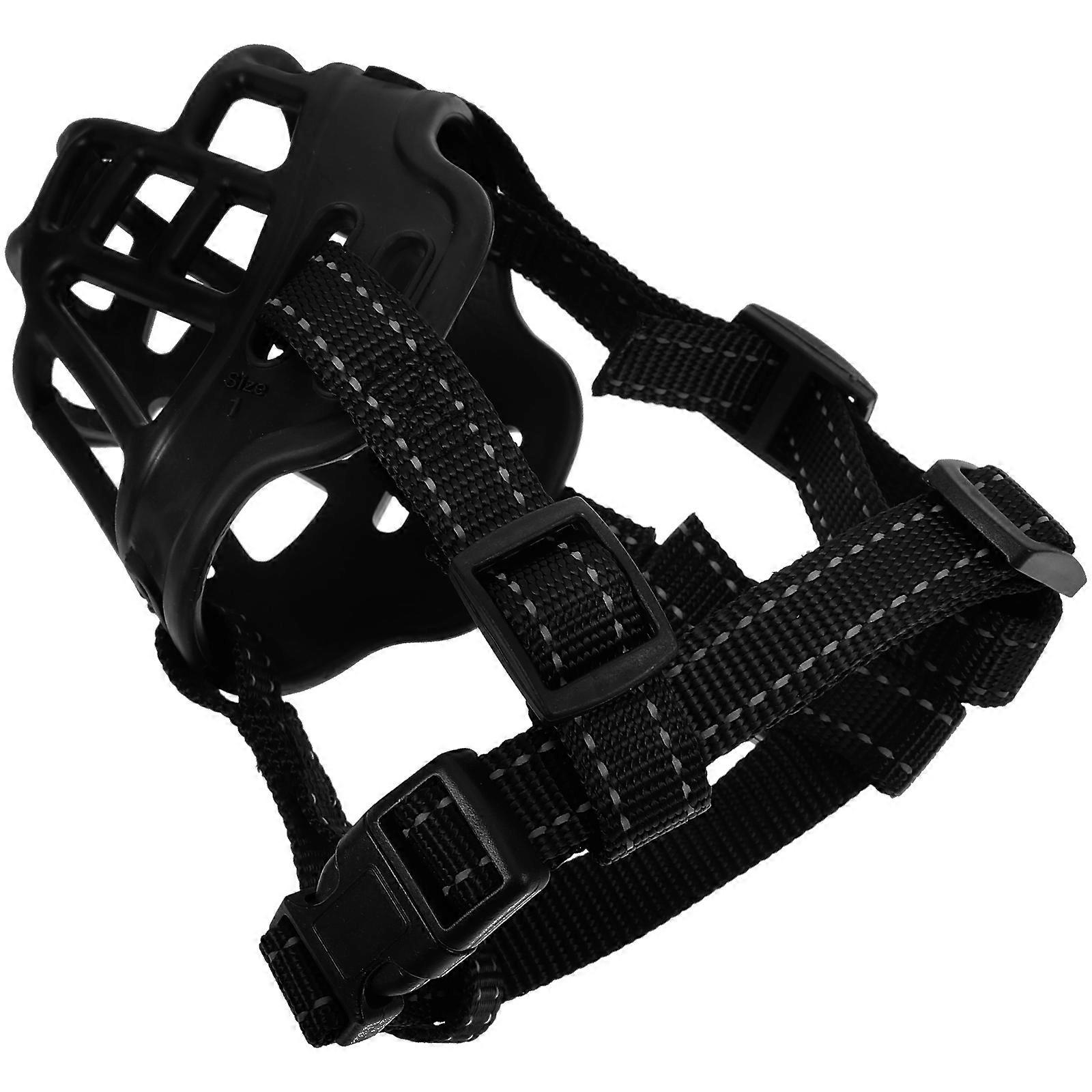 Small Dog Muzzle Adjustable Breathable Basket Muzzle Black For Outdoor Walks 1Pcs