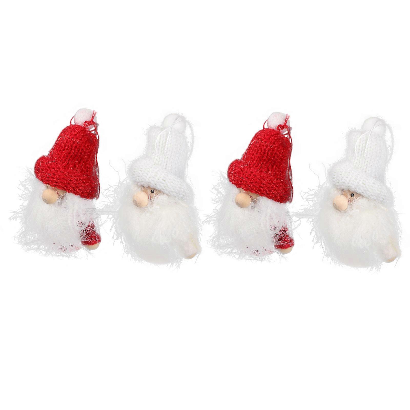 Adorable Pendant Ornament Christmas Santa Claus Hanging Decoration for Christmas Tree Bookcase Shelf Wall Window Display Indoor Use 4Pcs