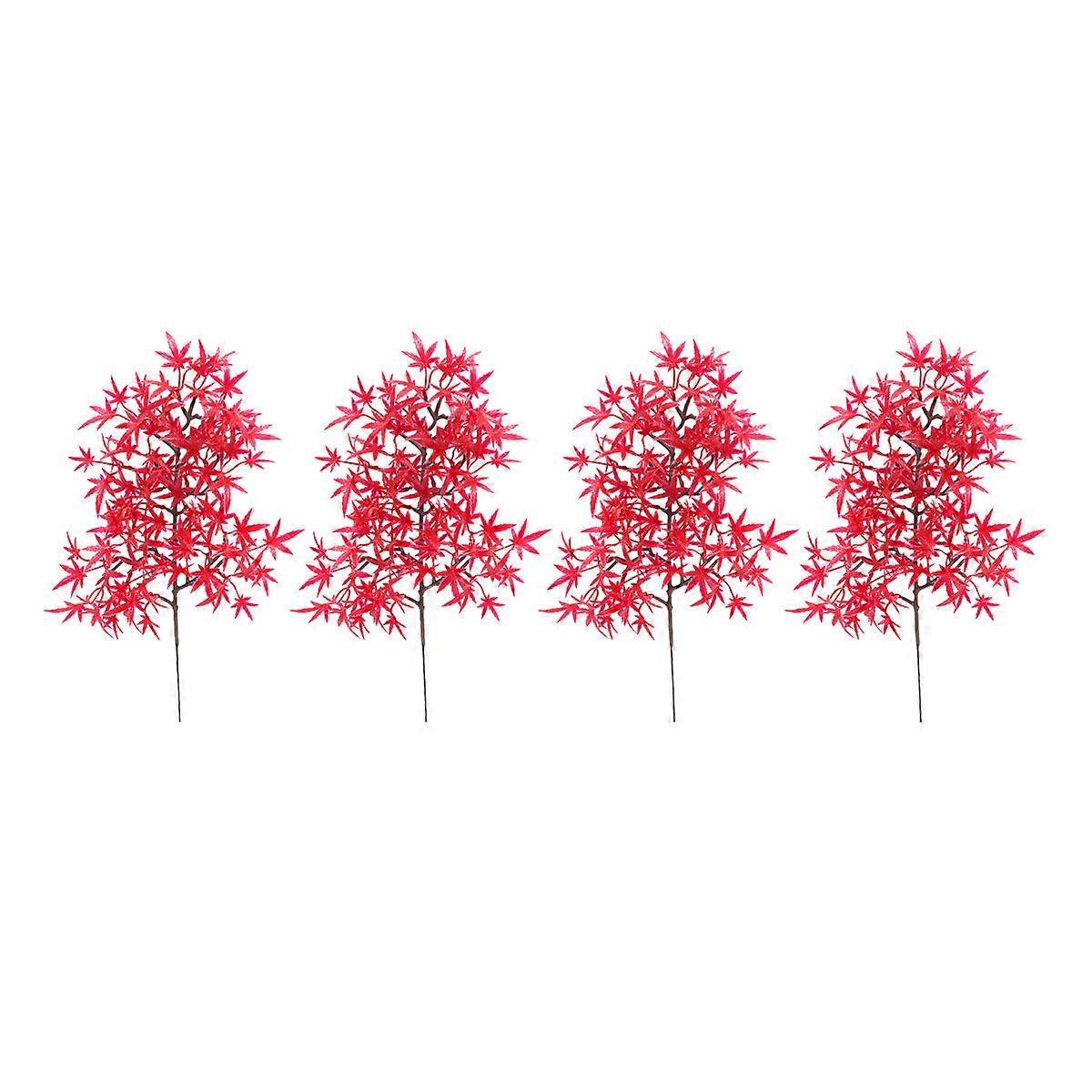 Red Simulation Maple Leaf for Decoration 12Pcs Maple Leaf Adornment