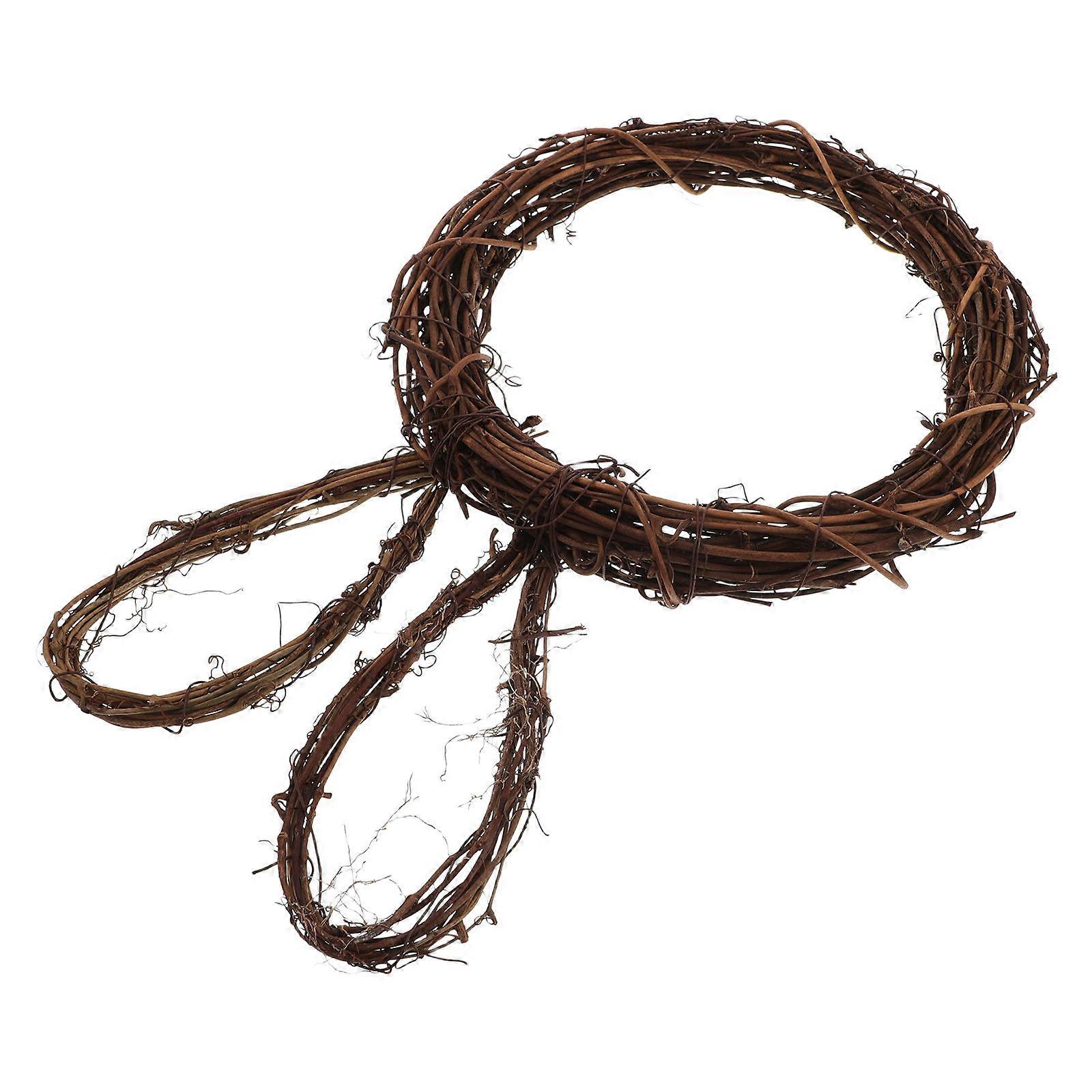 Handmade Grapevine Bunny Wreath DIY Rattan Decoration 2Pcs for Easter