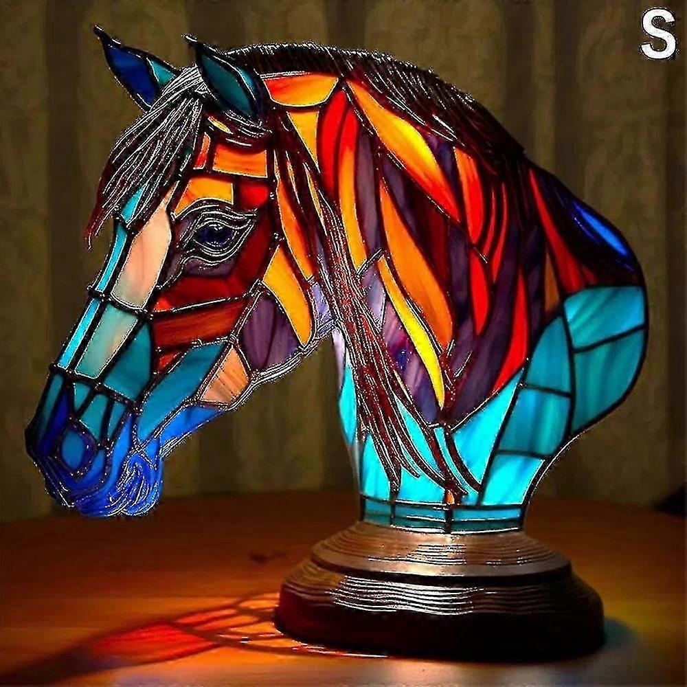 Série de lampes de table animales, veilleuse de lampe de table en vitrail, décoration en résine