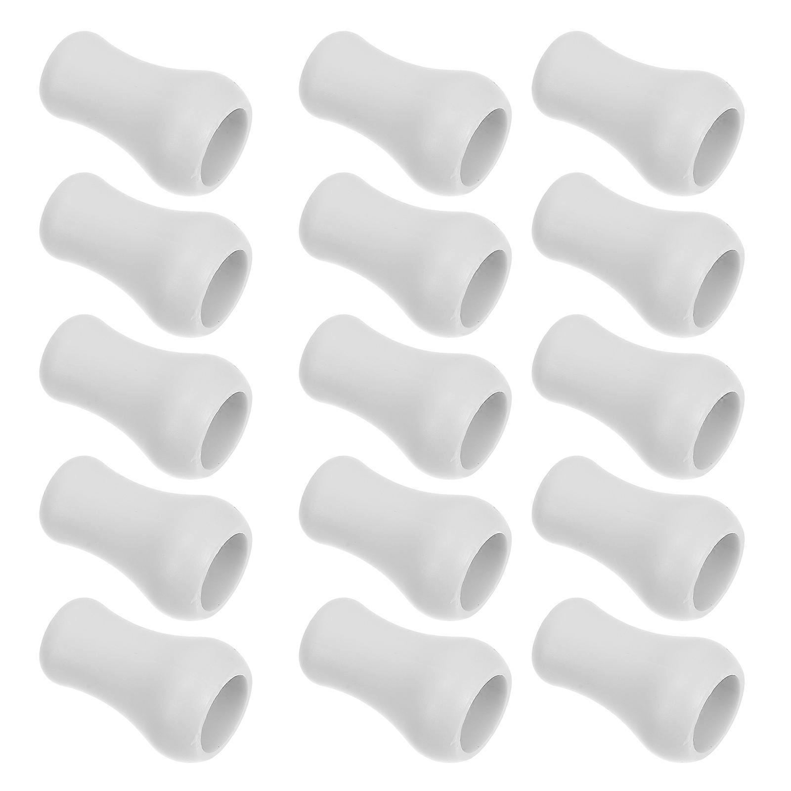 Curtain Pull Cord Knobs White Plastic for Blinds Control 15Pcs Pack