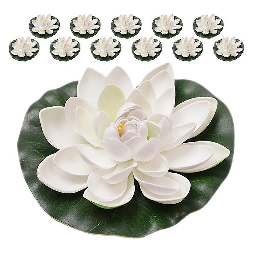 Realistic Design Aquatic Ornament 36 Pcs EVA Artificial Floating Lotus Flowers For Wedding And Party Decoration
