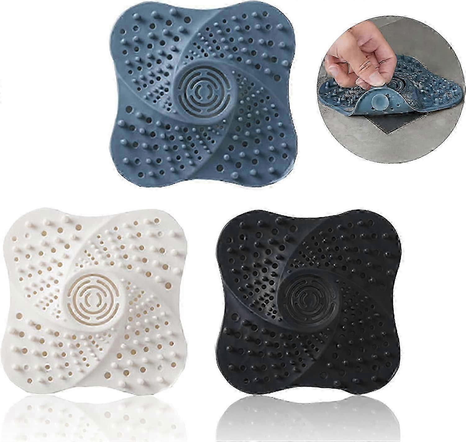 פקק סיליקון לשיער, לוכד שיער ניקוז, עמיד 3 יחידות