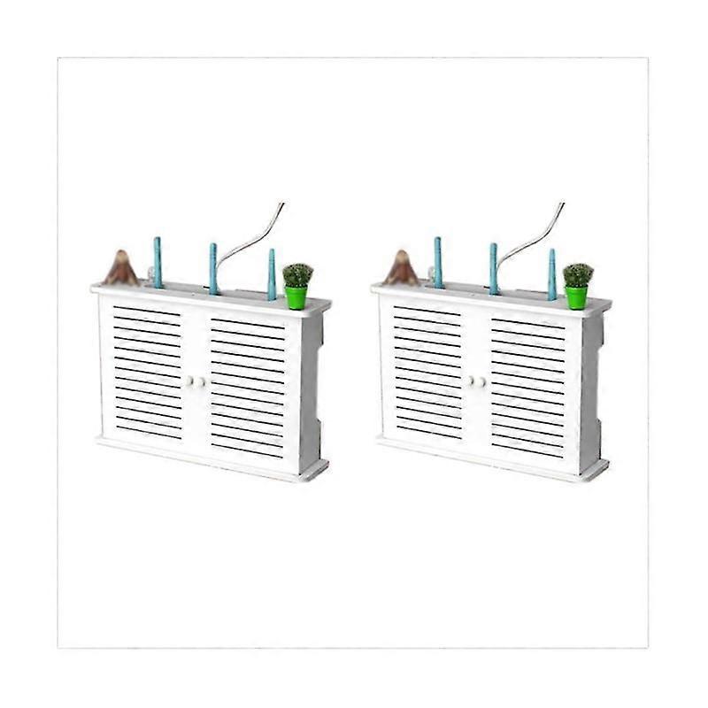 Wireless Wifi Router Storage Boxes Wooden Box Cable Wire Bracket Wall Hanging Plug Board Storage She