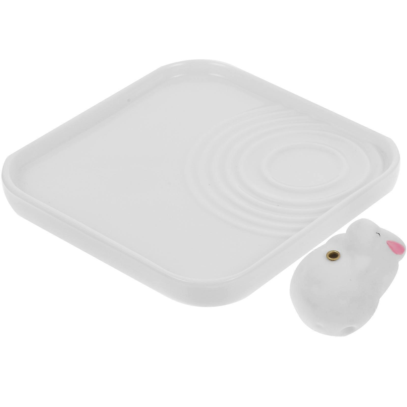 5Pcs Set Ceramic Incense Stick Holder Bunny Design for Storage