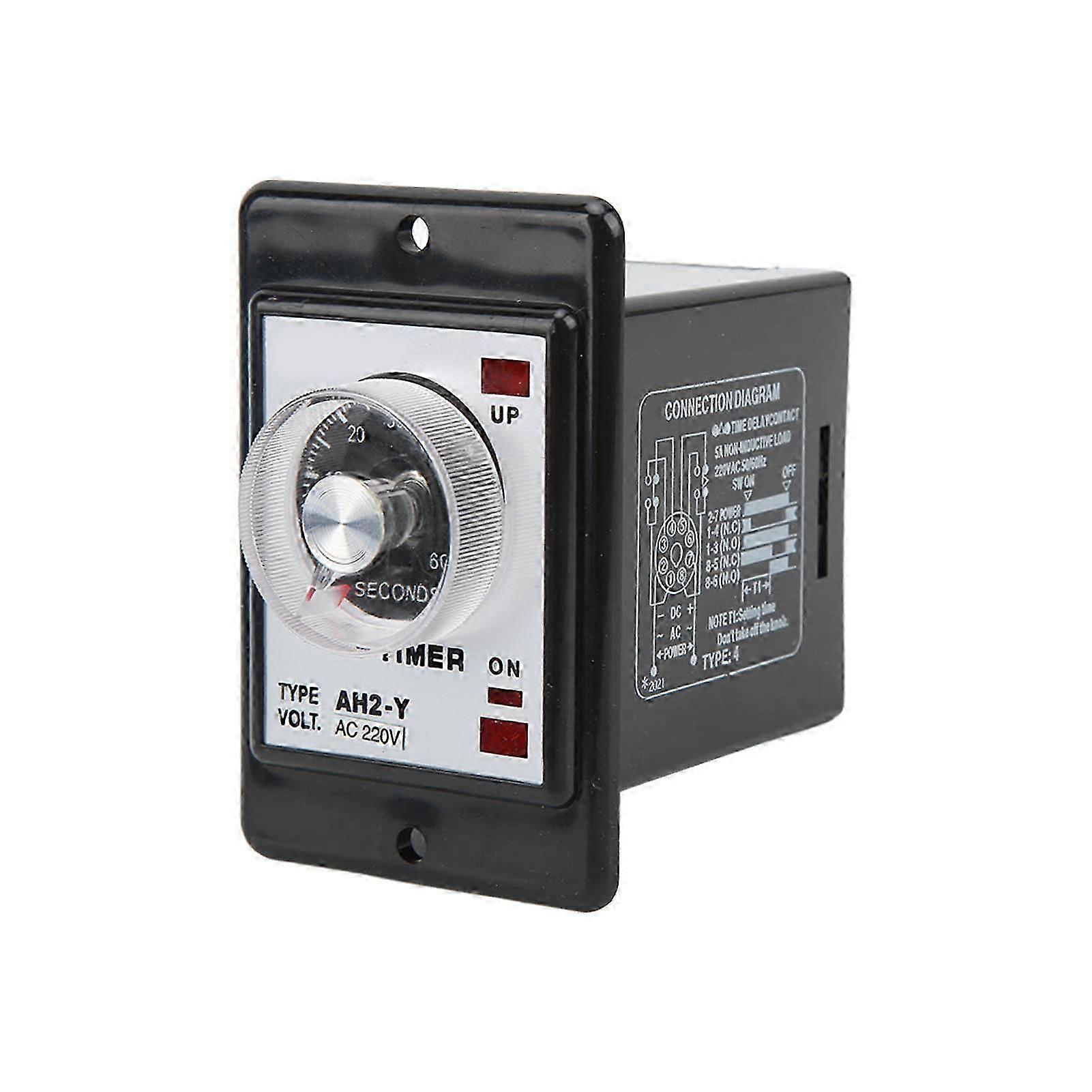 AH2Y 60S Time Relay Small Pointer Time Controller Knob Control Time Relay 8 Feet Timer