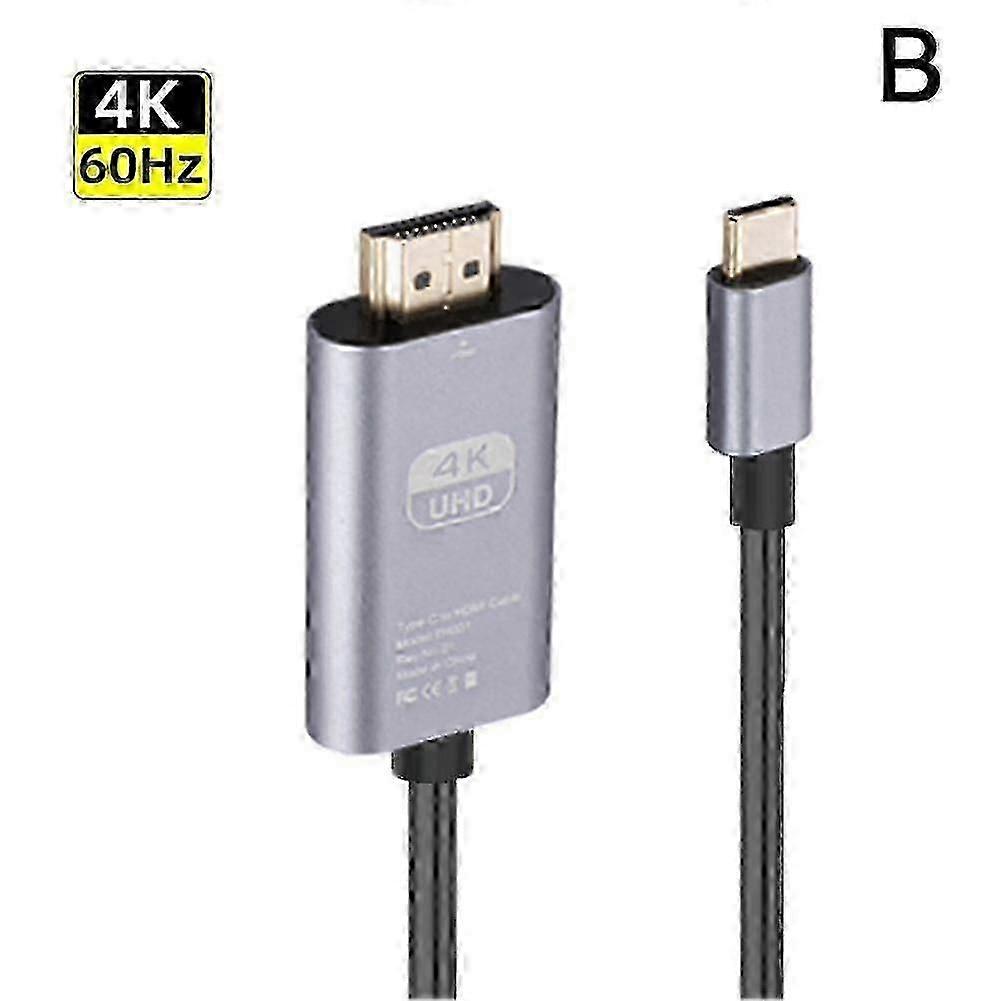 Cabo USB C para HDMI 4K 60Hz Adaptador de alta velocidade com suporte para modo duplo 30/60Hz_i*
