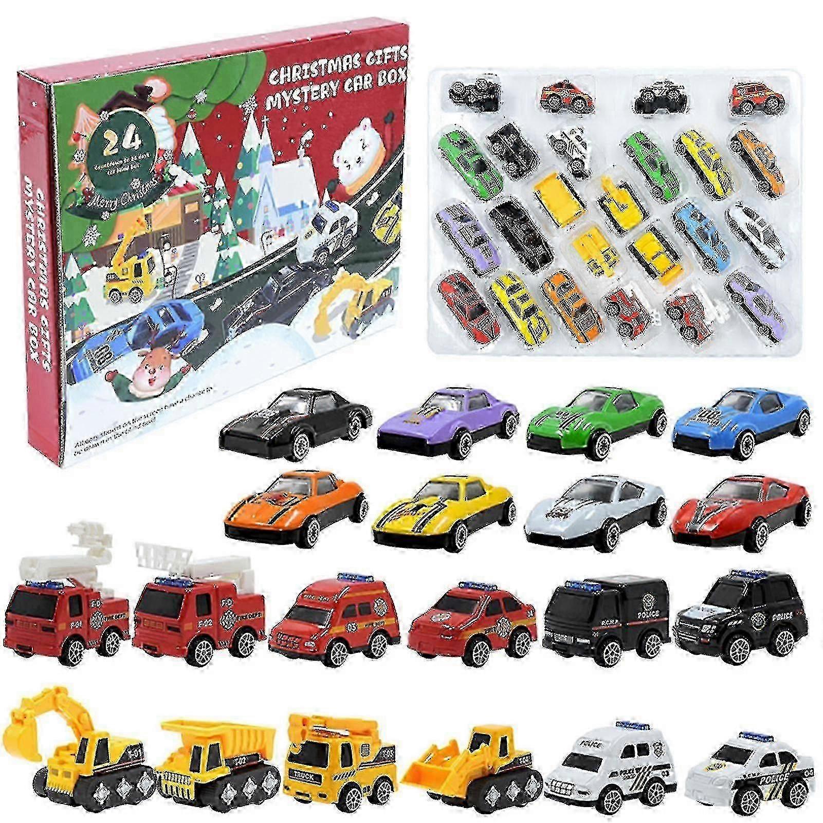 2025 Τελευταίο μοντέλο Χριστουγεννιάτικο ημερολόγιο έλευσης με διαφορετικά οχήματα που ορίζονται από 24