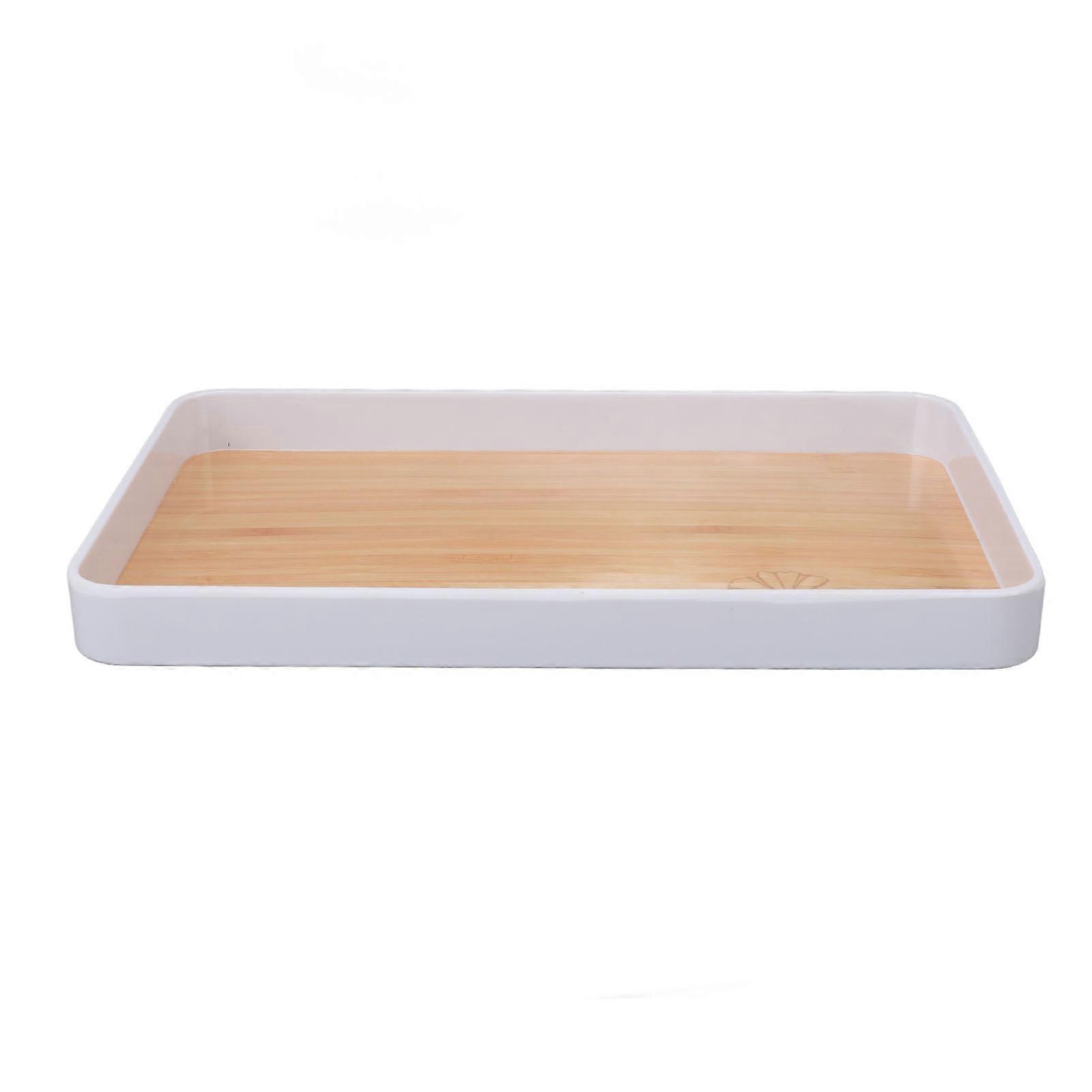 Rectangular Tray Plastic Stackable Versatile Serving Tray for Documents Books Cosmetics 30x19.5cm / 11.8x7.7in 