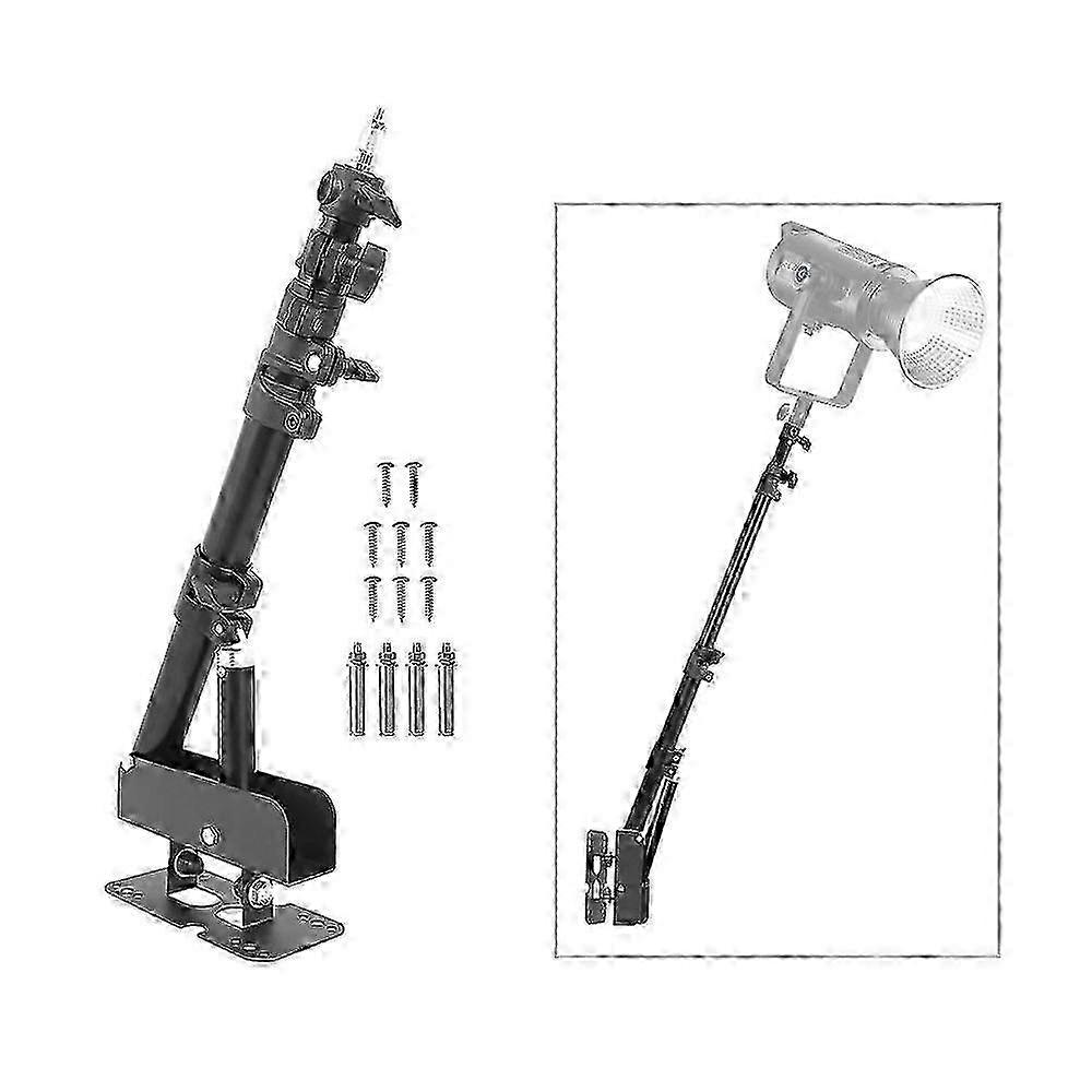 Metal Wall Mounting Light Stand Triangle Boom Arm for Photography Strobe Light