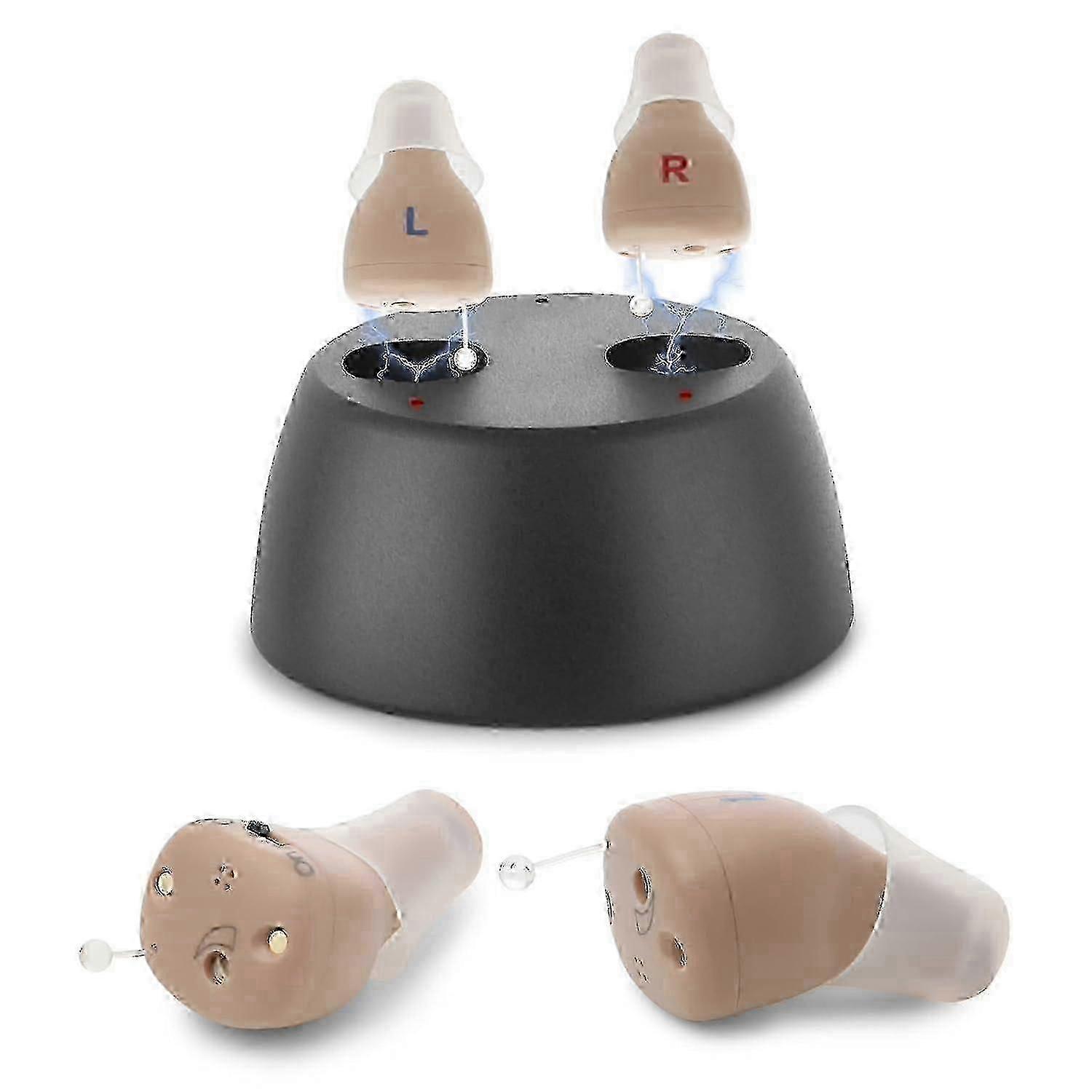 Rechargeable To And Assist, Completely-in-canal (cic) Nearly Invisible Mini Personal Device W/noise Cancellation Feedback Reduction For Adults SenioJS