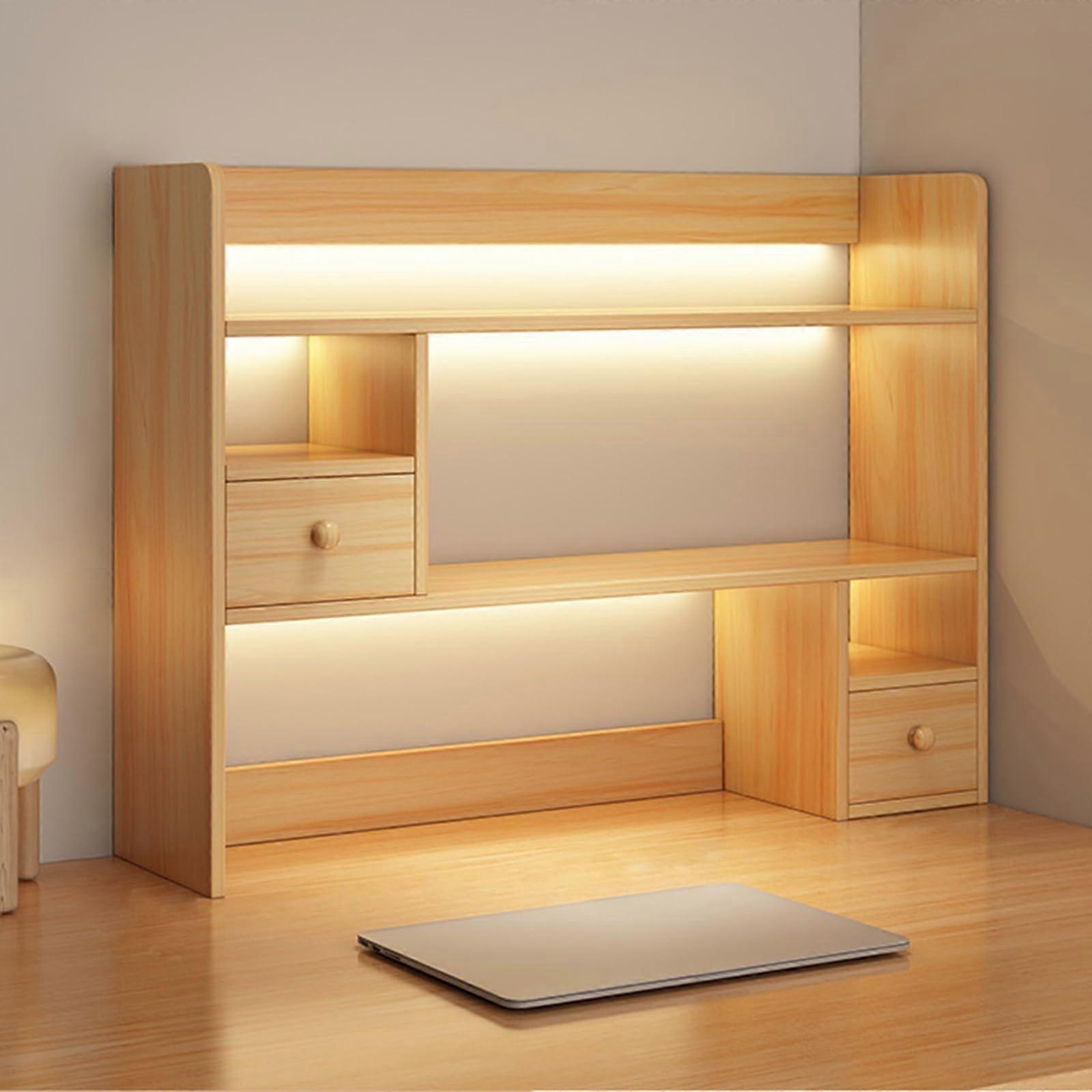 3Tier Wooden Desktop Bookshelf Model B For Home Office And Dorm Storage Dimensions 40.55 x 6.7 x 31.5 Inches 2Door Or 4Door