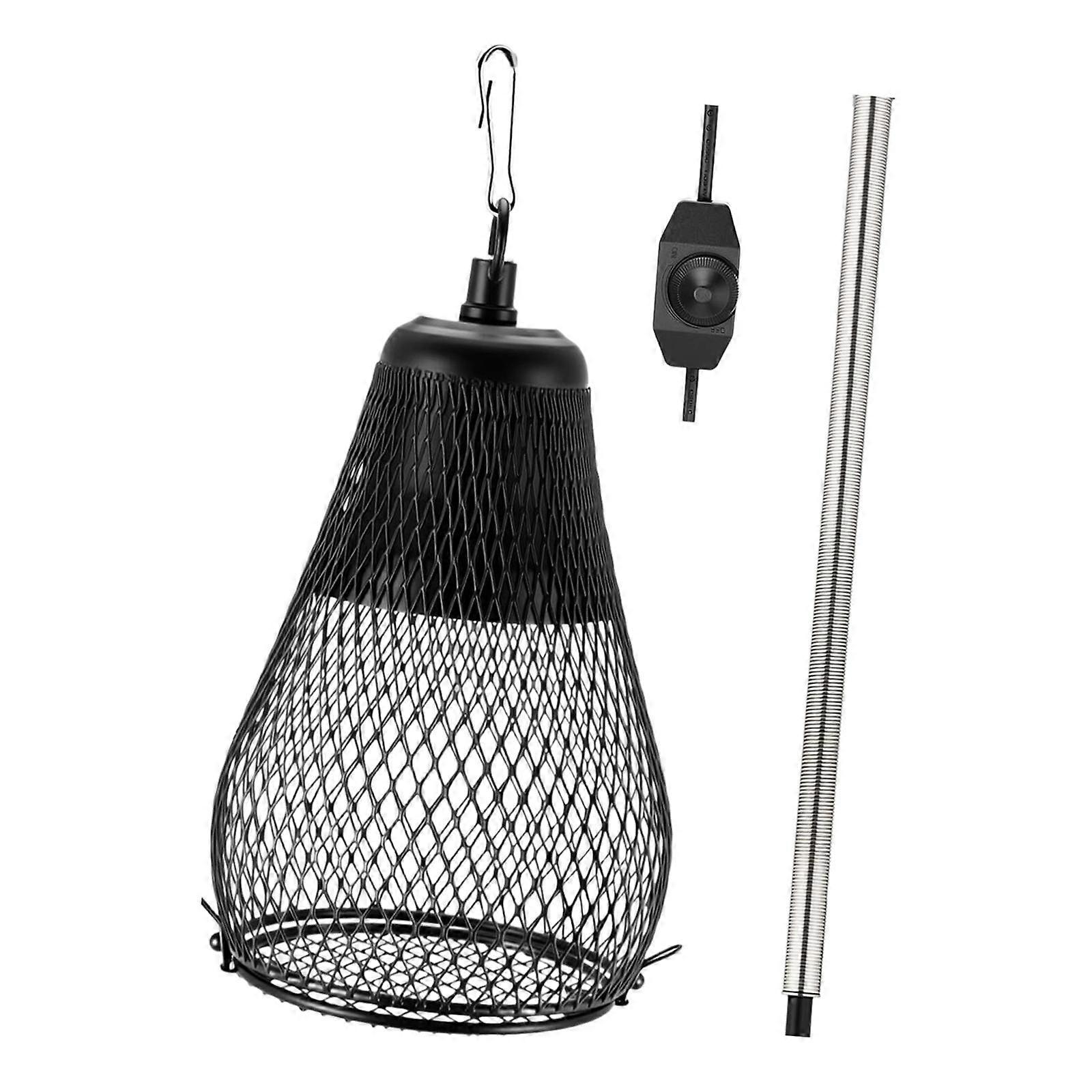 Reptile Heat Lamp Cap EU Plug Reptile Heat Lamp Mesh Cage for Chicks