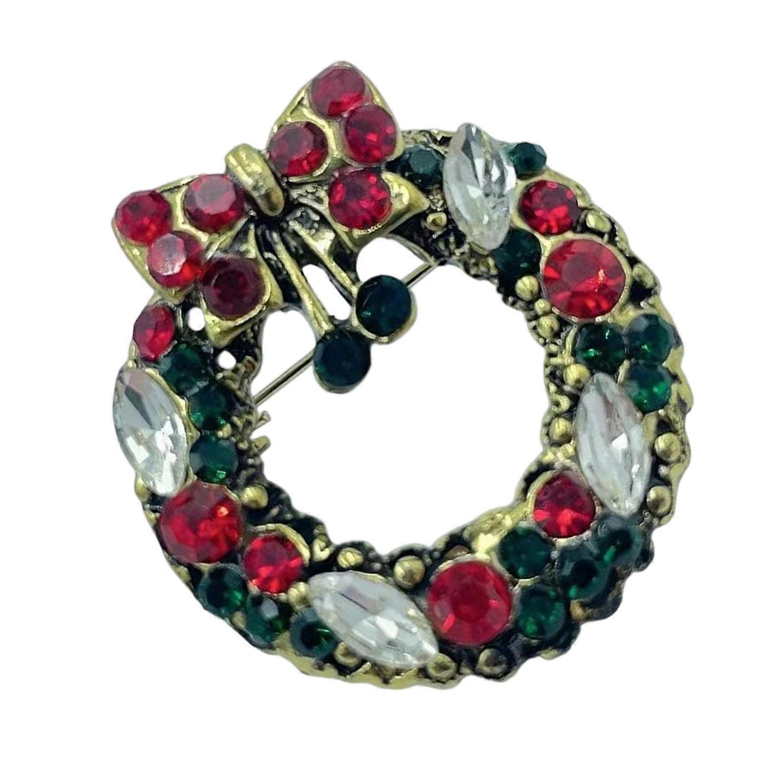 Sparkling Christmas Brooch Adorable Pin Stylish Lapel Pin Alloy Texture Suitable for Backpack and Cloth Decorations Multicolor