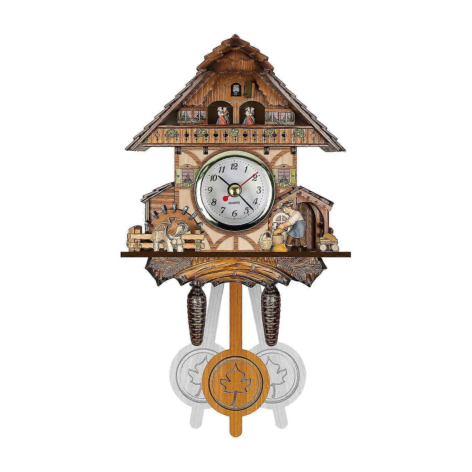 Cuckoo Cuckoo Wall Clock Chime Alarm Clock Retro Clock Wooden Living Room Clock