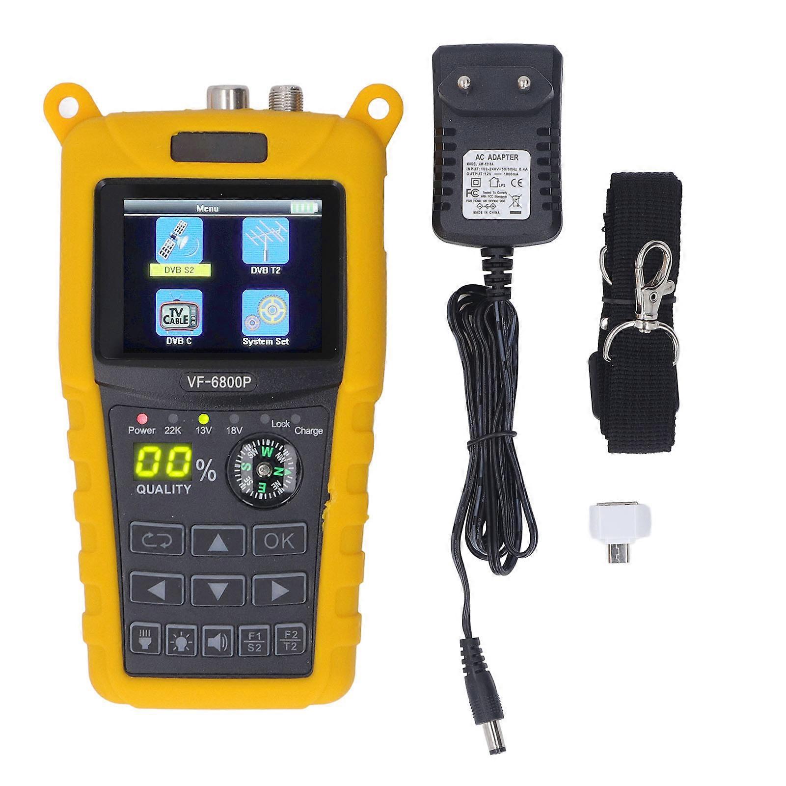 Finder 2.4 Inch TFT Color Screen Satellite Signal Strength Meter Detector 100‑240VAC for DVB T2 S2 C