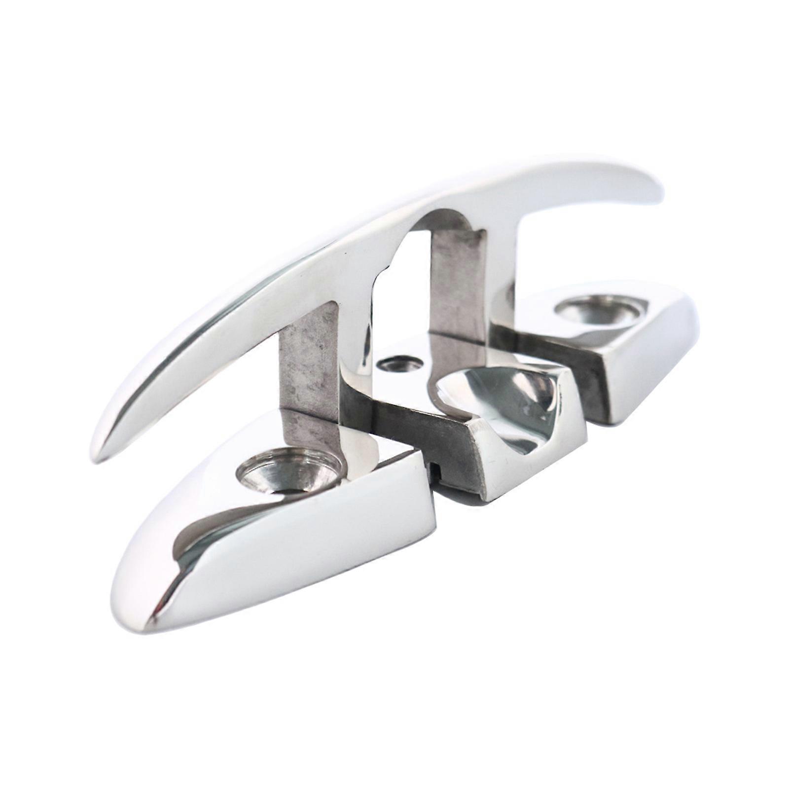 Saltwater Resistant Foldable Dock Cleat with 1000kg Load Capacity Tool Free Operation Simple Installation for Sailboats  8 inches