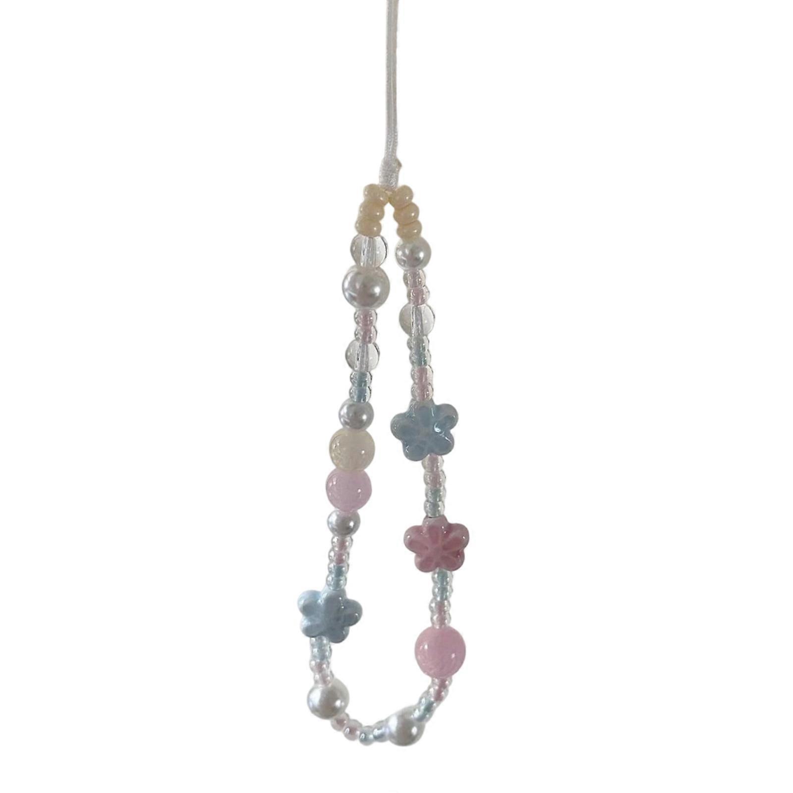Decorative Elegant Phone Strap Multipurpose Mobile Decoration Trendsetting Beaded Phone Cord for Smartphones Travel Use Multicolor