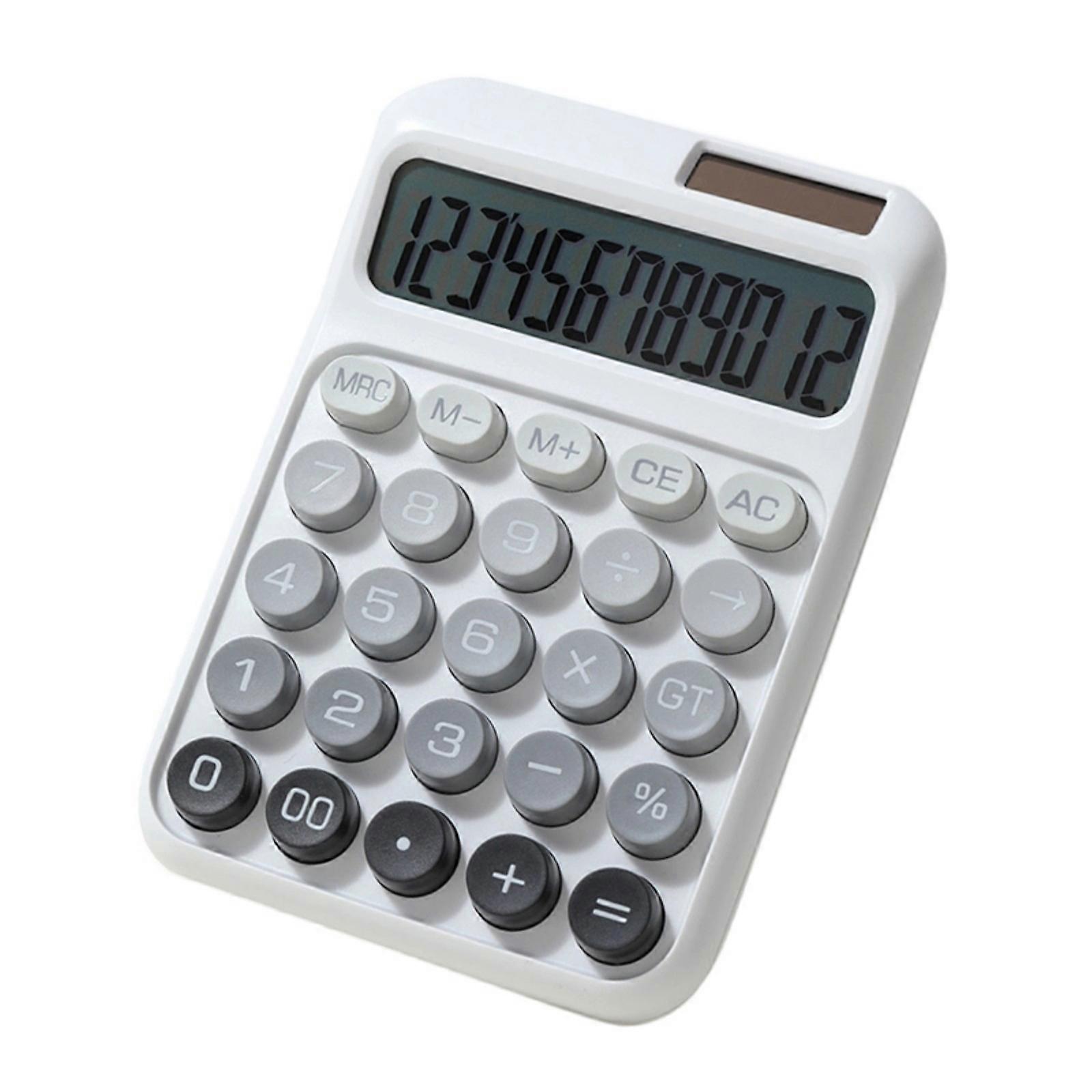 Lightweight Gradient Color Design 12Digit Calculator LCD Screen for Professionals Students Home Office Companions  White