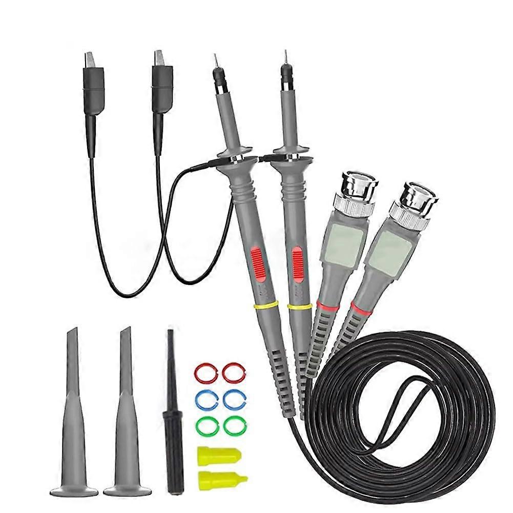 Oscilloscope Clamp Probe Kit 100MHz 2 Pack with Slide Switch Attenuation for Signal Testing