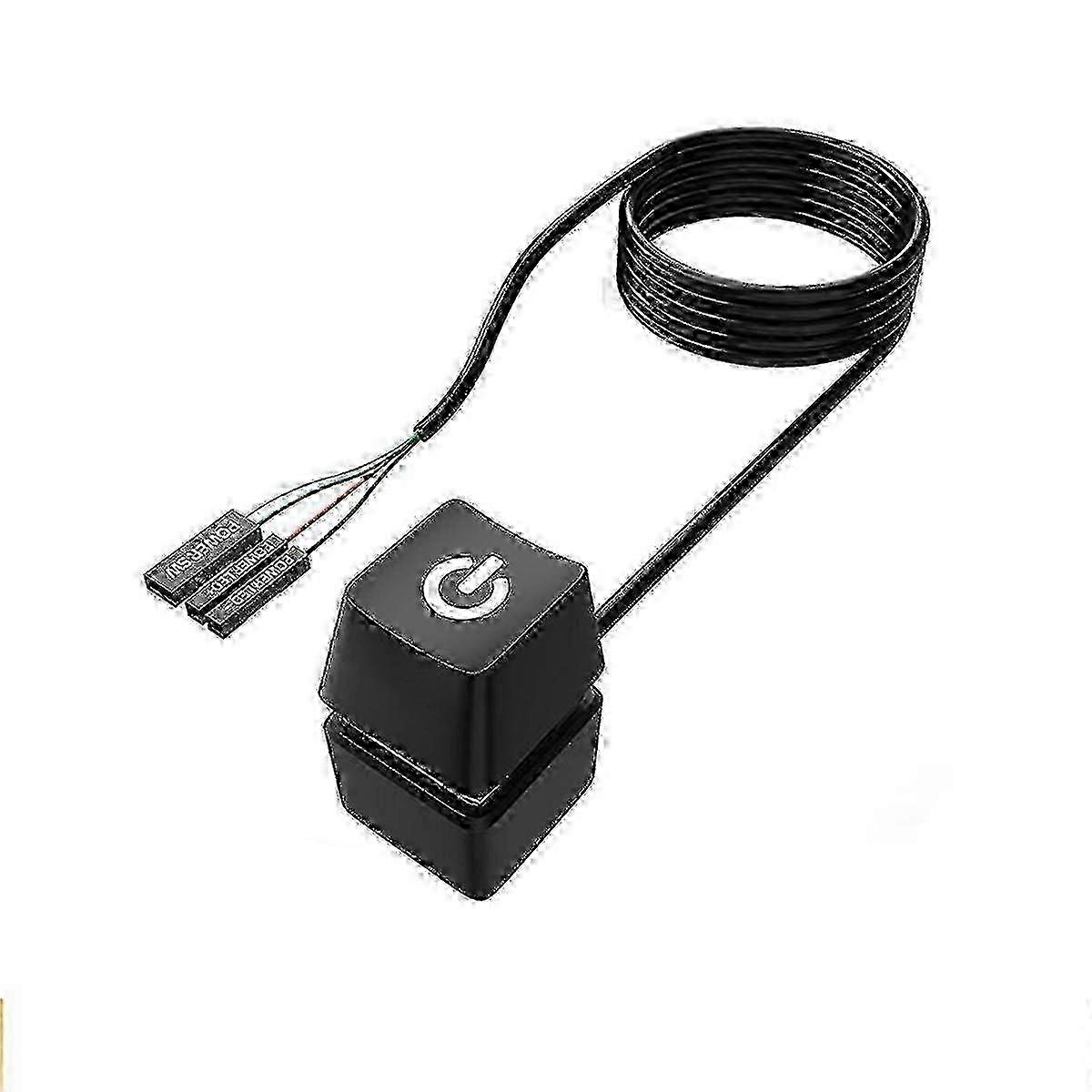 f LED Light Computer Desktop Switch PC Motherboard External Start Power Button Extension Cable for Home Office 10M f26