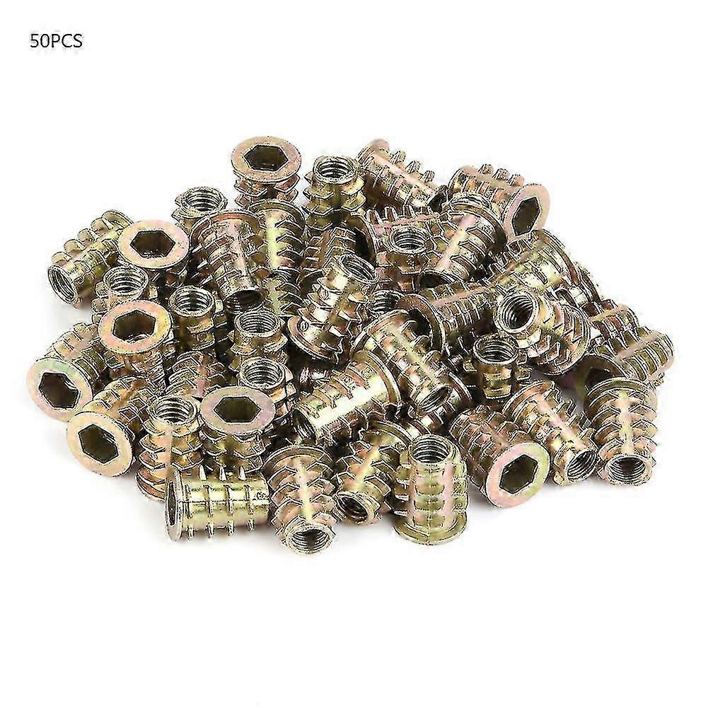 w 50Pcs M6 Zinc Alloy Inside Hex Socket Insert Nuts for Wood Furniture (M6*15)