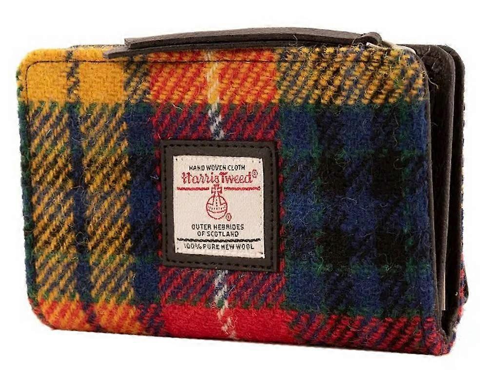 Maccessori Harris Tweed Medium Zip Purse - Saffron Yellow/Orange/Red