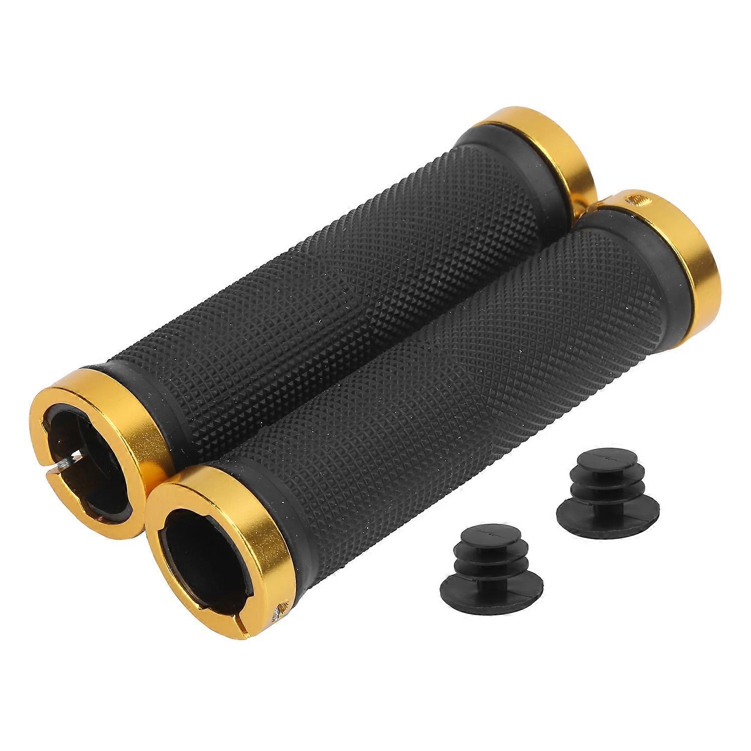 1 Pair Lightweight Rubber Handlebar Sleeve for MTB Anti Slide Foam Handlebar Sleeve with PlugGold