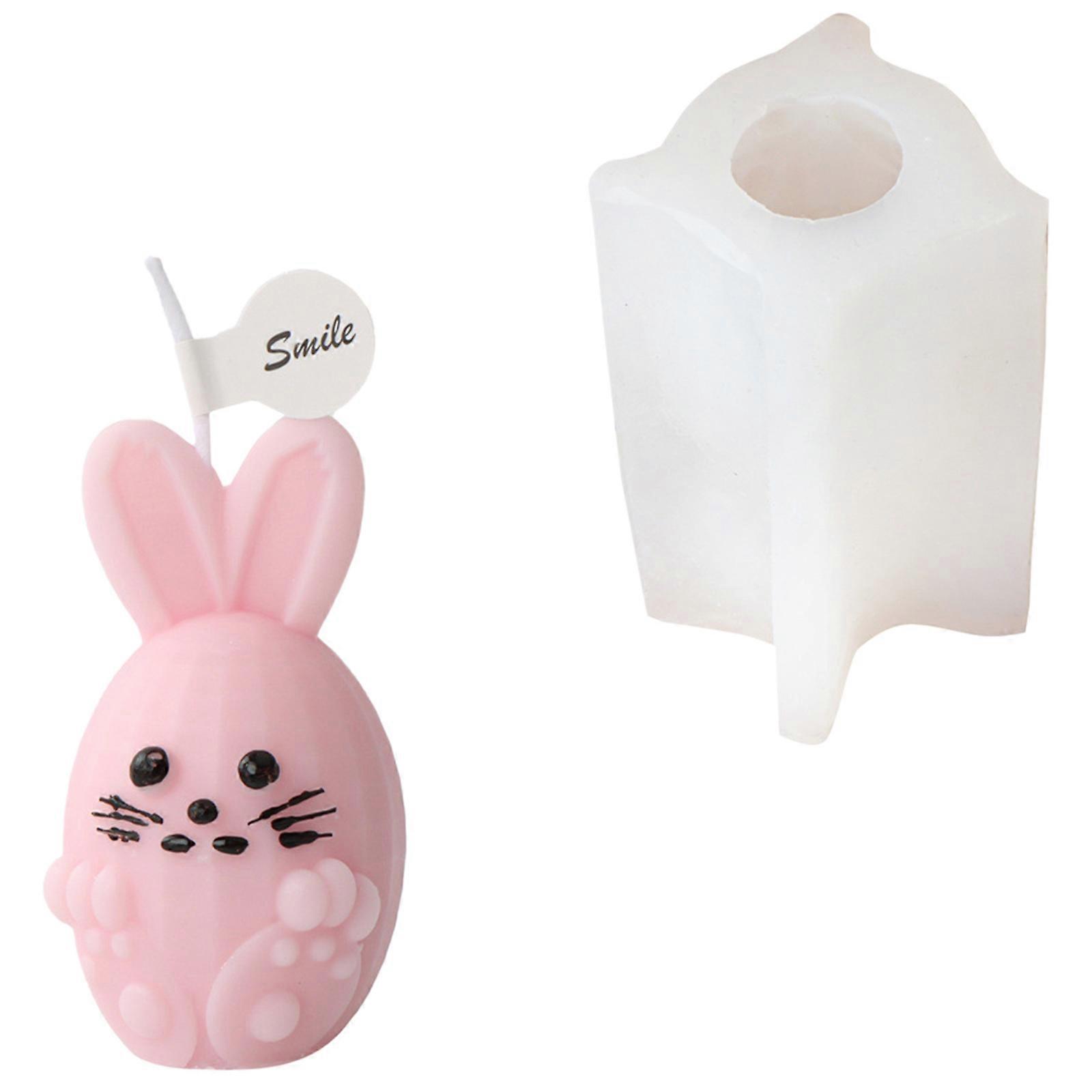 Rabbit Shapes Candle Mold Practical Silicone Molds Bunnys Wax Mould Practical Epoxy Resin Molds for Home Decorations Multicolor