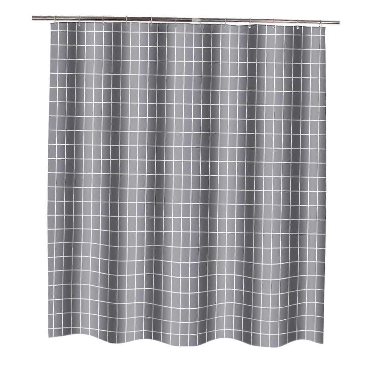 Check Pattern Polyester Shower Curtain Easy Install Bathroom Decor for Comfortable Showers