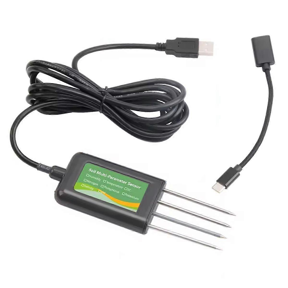 Soil Sensor PH EC Moisture Temp Humidity Salinity Tester for Agriculture Farming